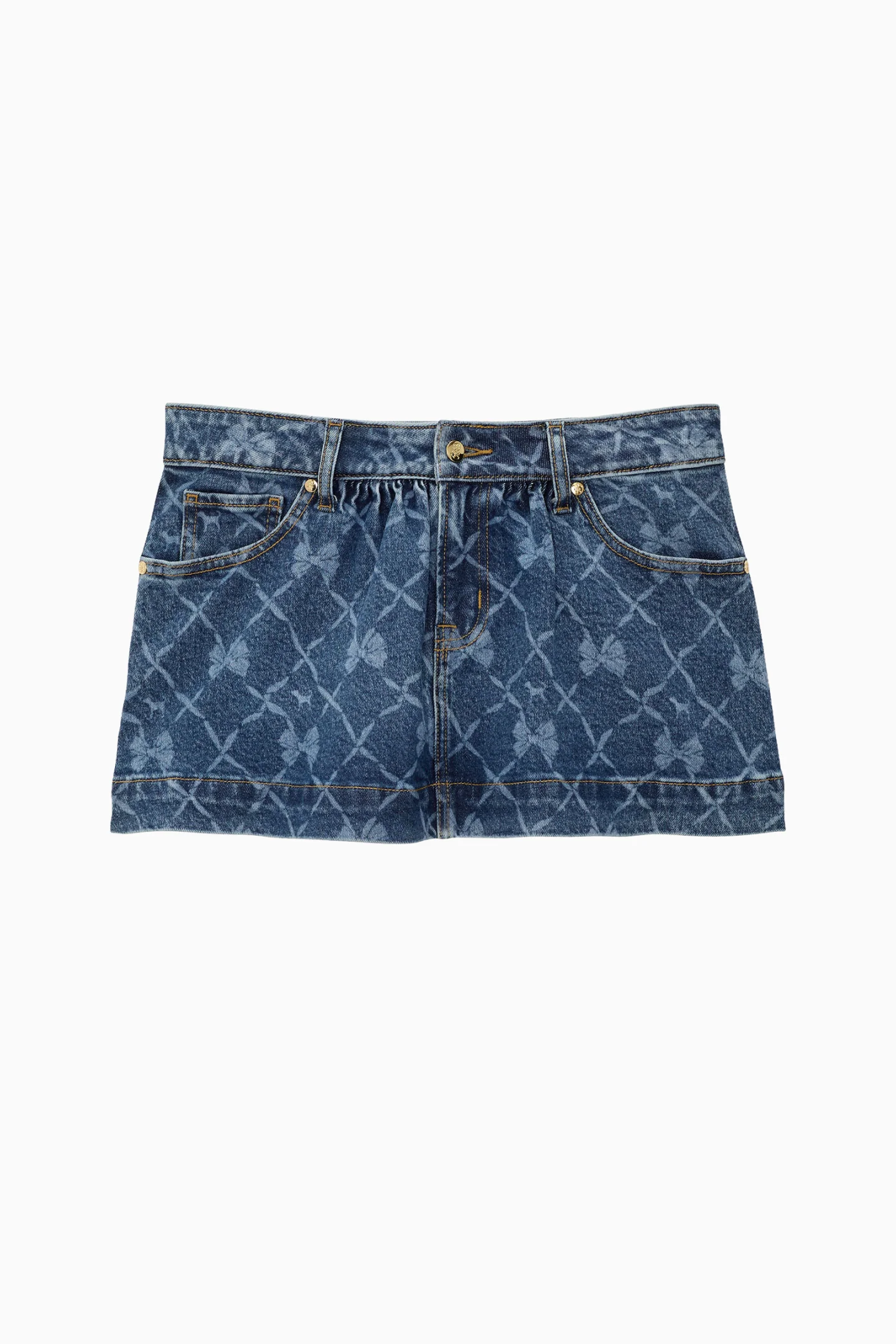 Saia de Denim PINK x LoveShackFancy