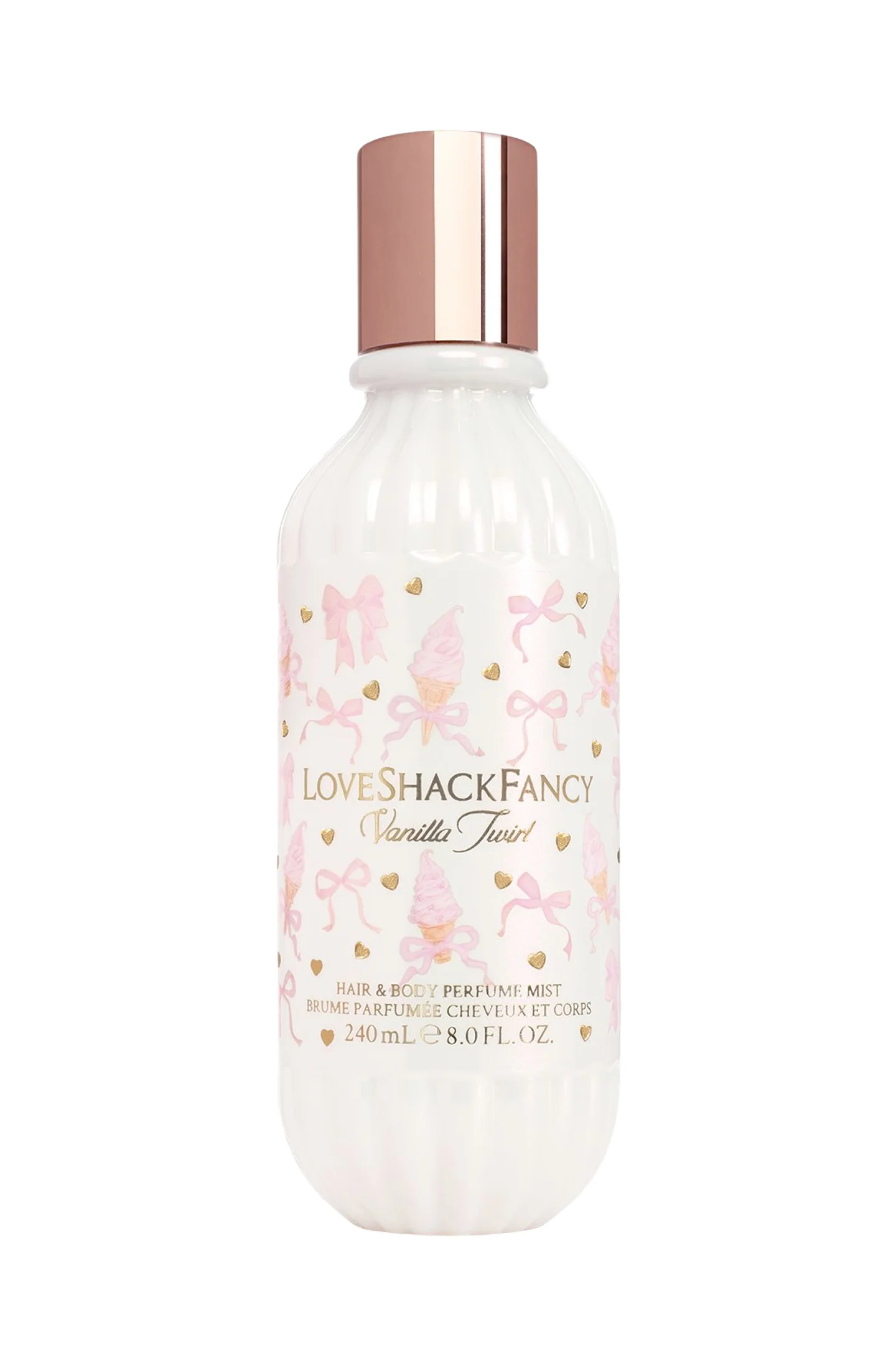 Perfume em Spray para Cabelo e Corpo Vanilla Twirl com Mousse de Baunilha e Caramelo Salgado