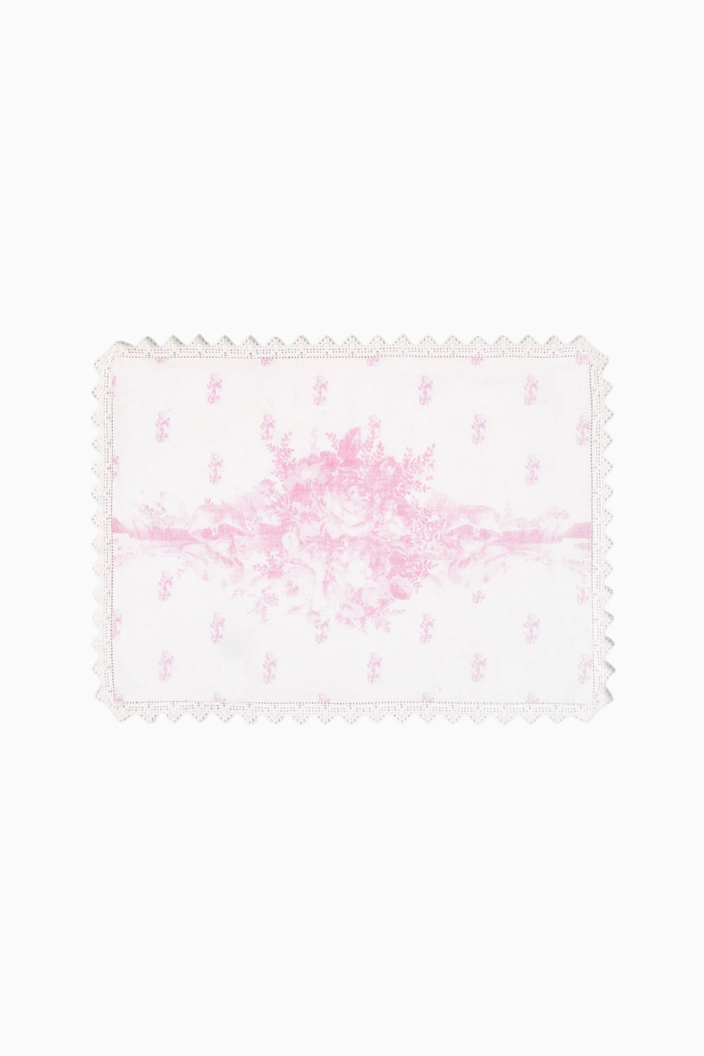 Jogo de Pratos de Mesa Estampado Rosa Victoriano - Conjunto de 4