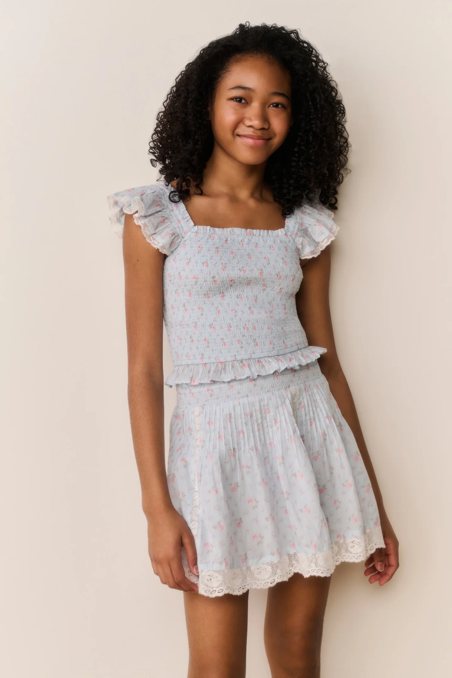 Saia de Algodão Floral Tween Solena