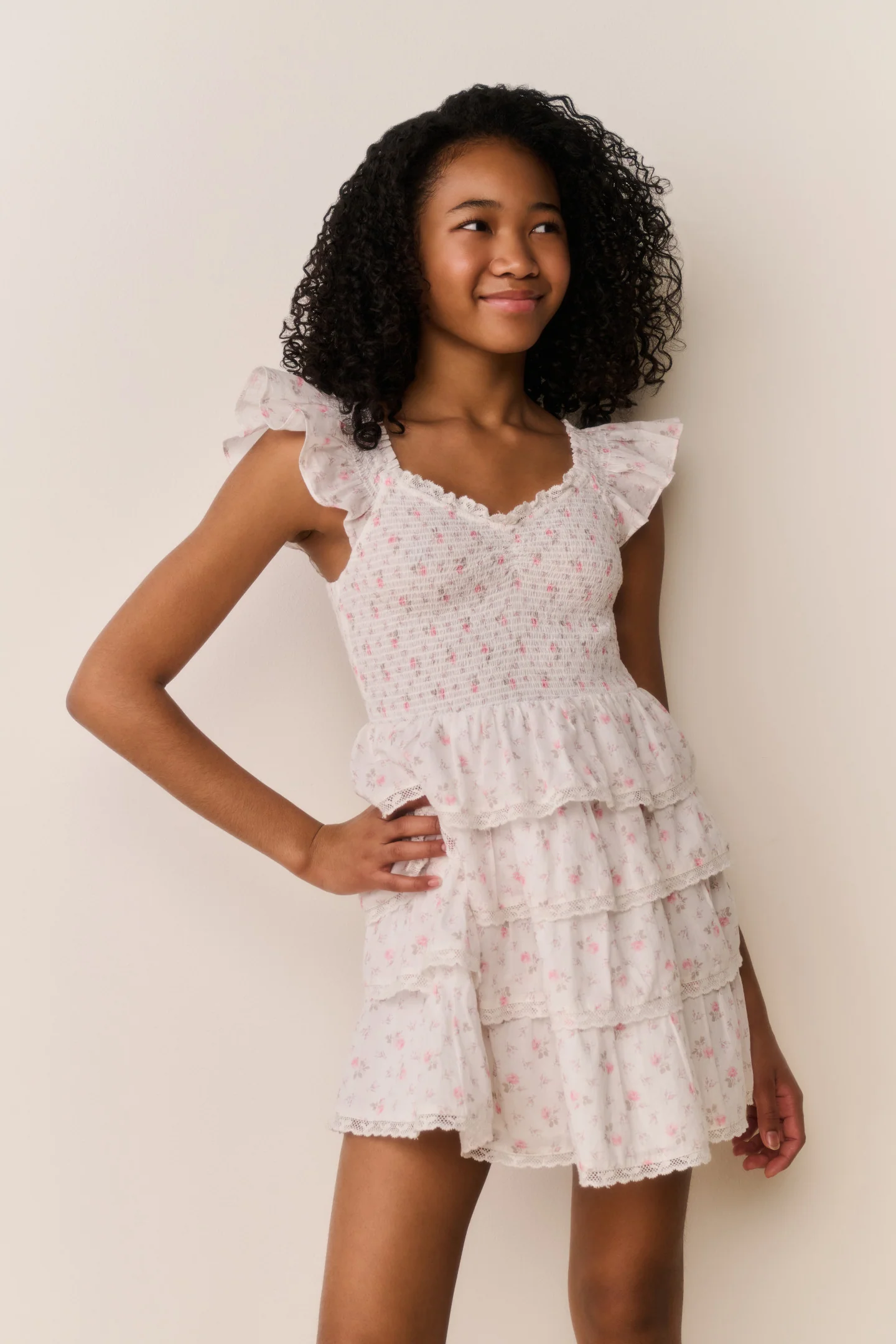 Vestido de Algodão Floral Tween Linoette