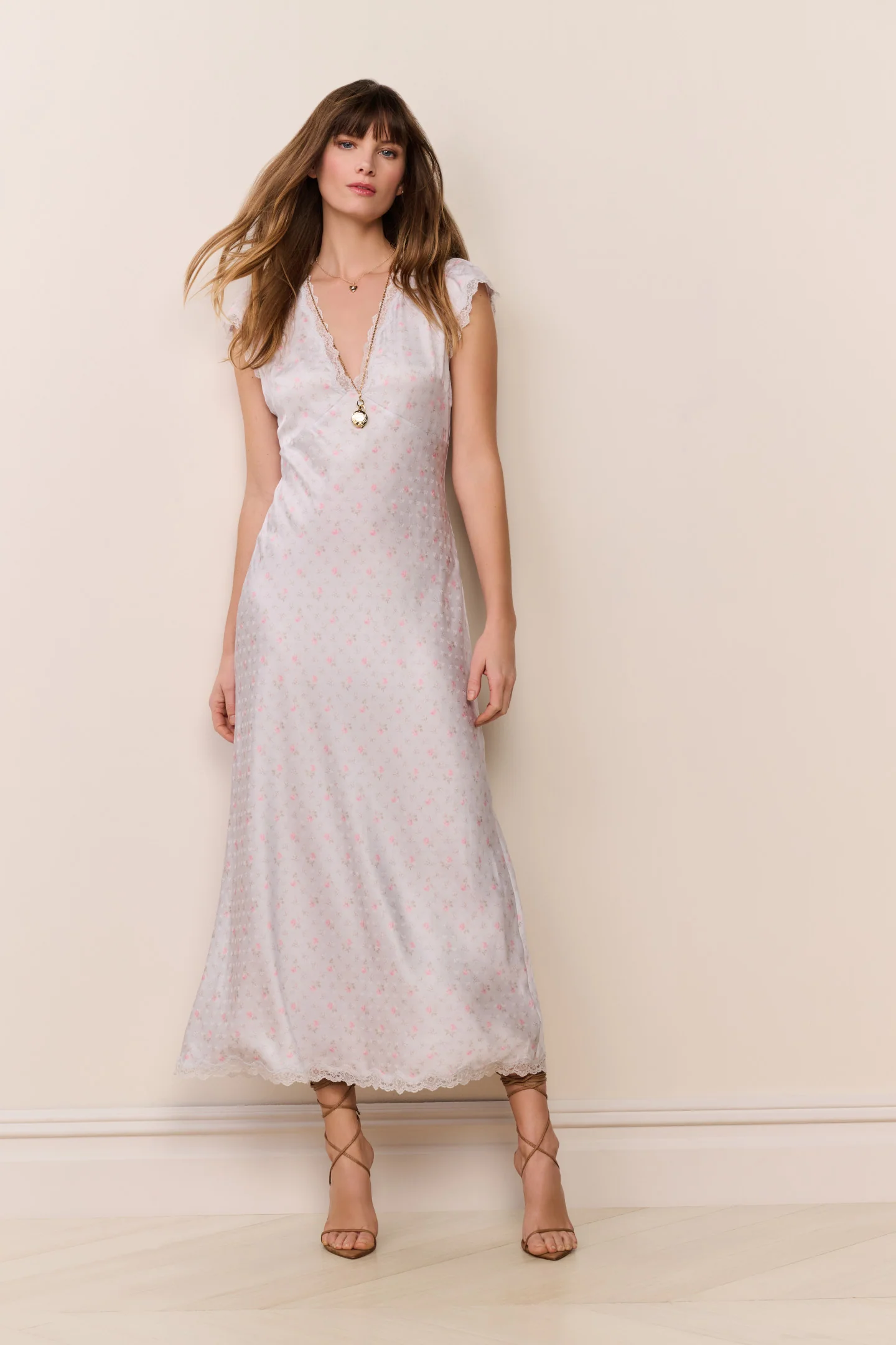 Vestido Longo em Seda com Estampa Floral Theodore