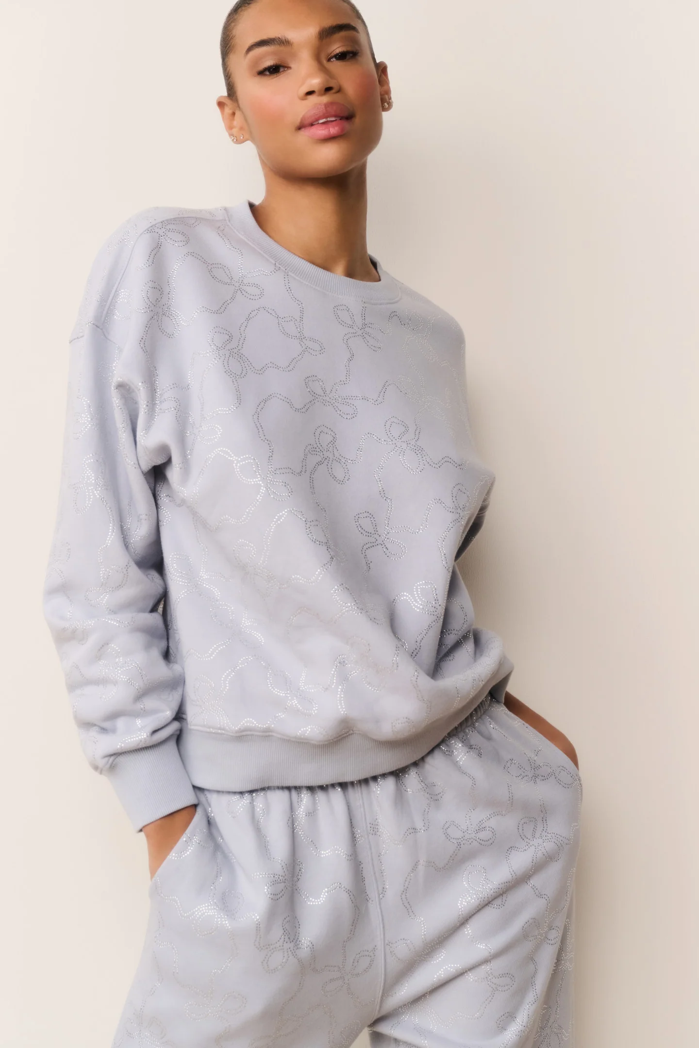 Karabeth Pulôver de Fleece com Detalhes de Laço