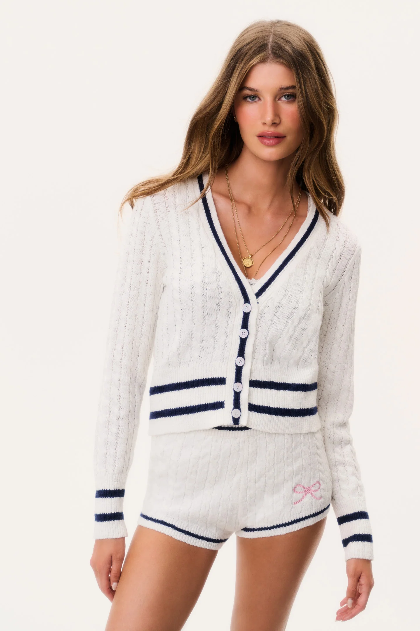 Cropped Cardigan Evabella em Tricô de Malha