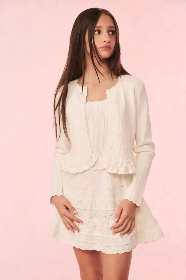 Cardigã Feminino Mari em Malha com Pregueado