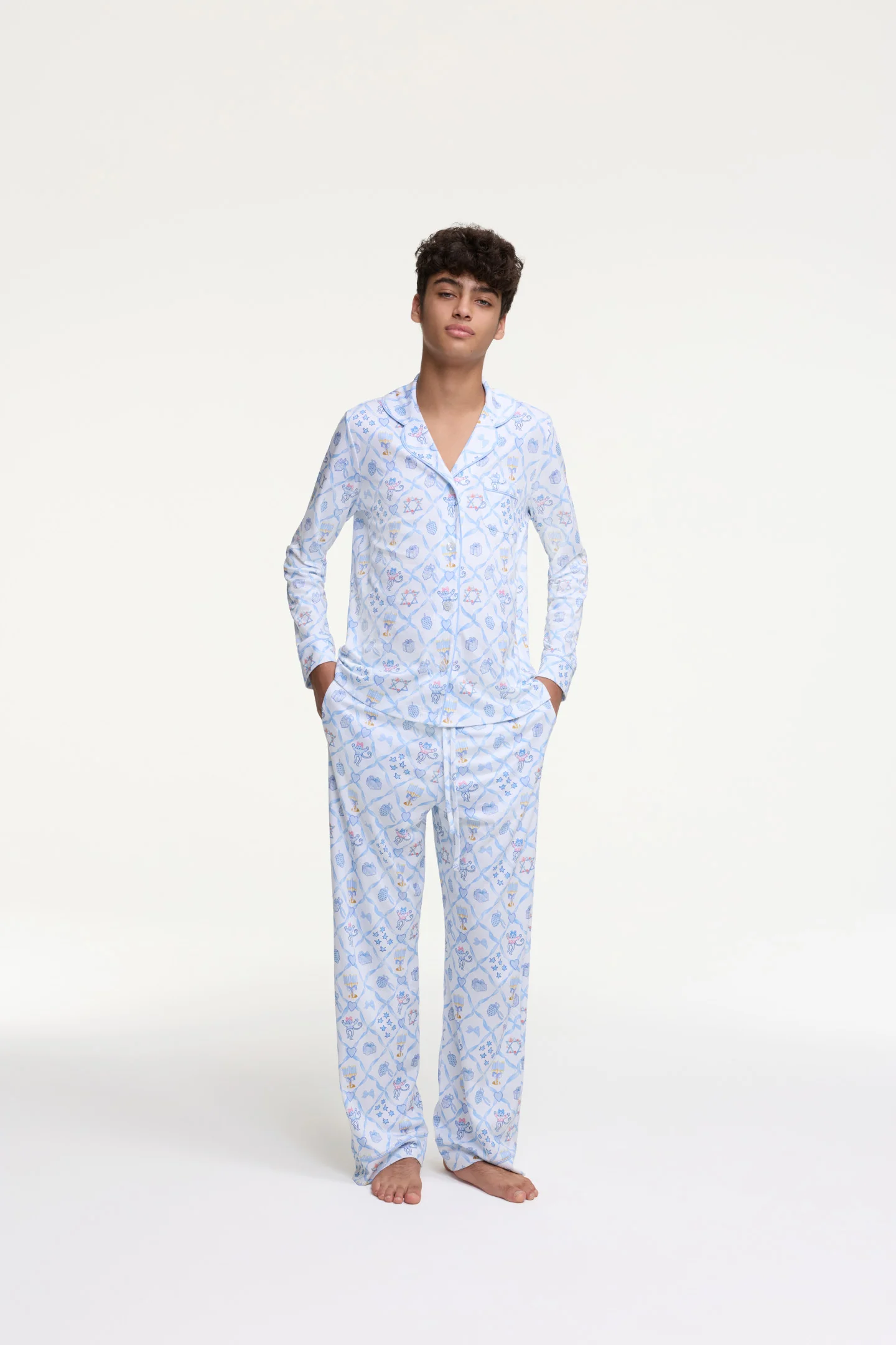 Pijamas de Manga Longa em Malha com Estampa de Noites Estreladas para Homens LoveShackFancy x Roller Rabbit