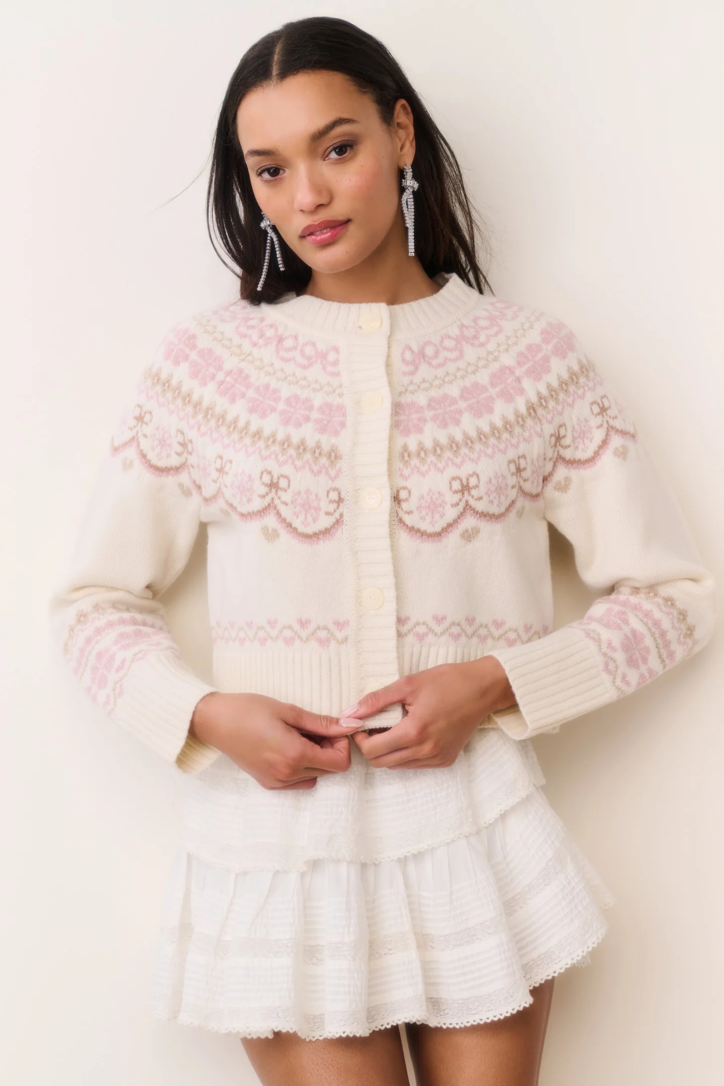 Cardigã Shantae de Malha Fair Isle