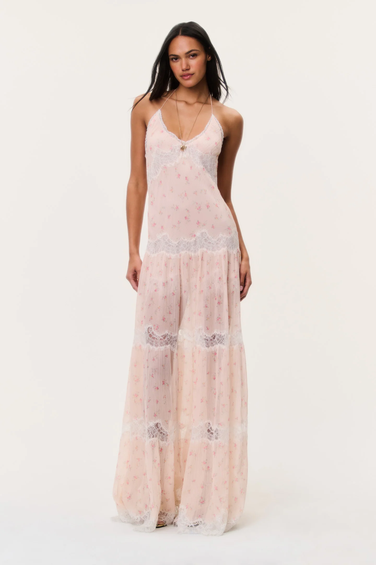 Vestido Maxi de Algodão-Seda com Estampa Floral Kieva