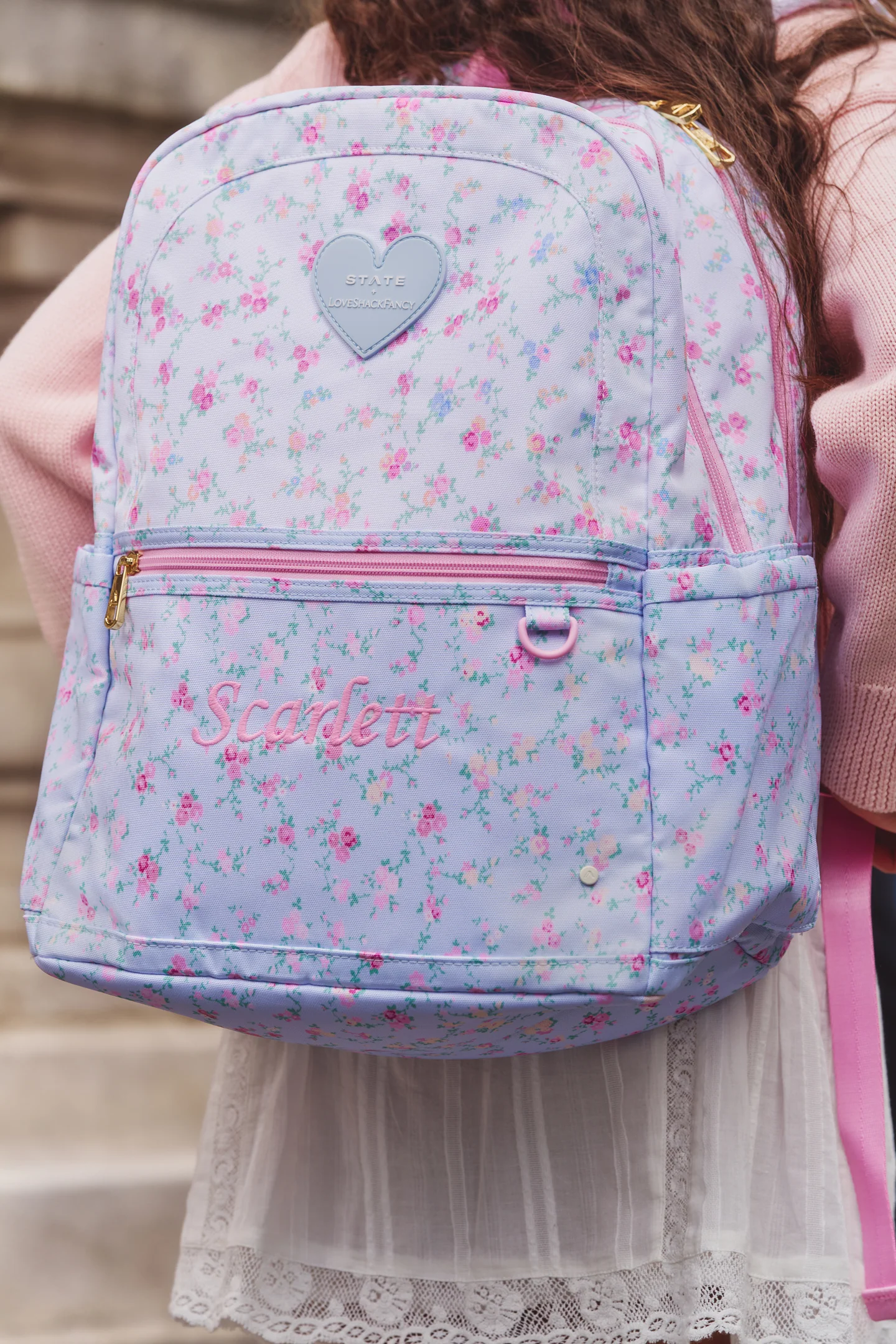 Mochila de Dupla Bolsa com Bolso Frontal STATE x LoveShackFancy com Estampa Floral Kane