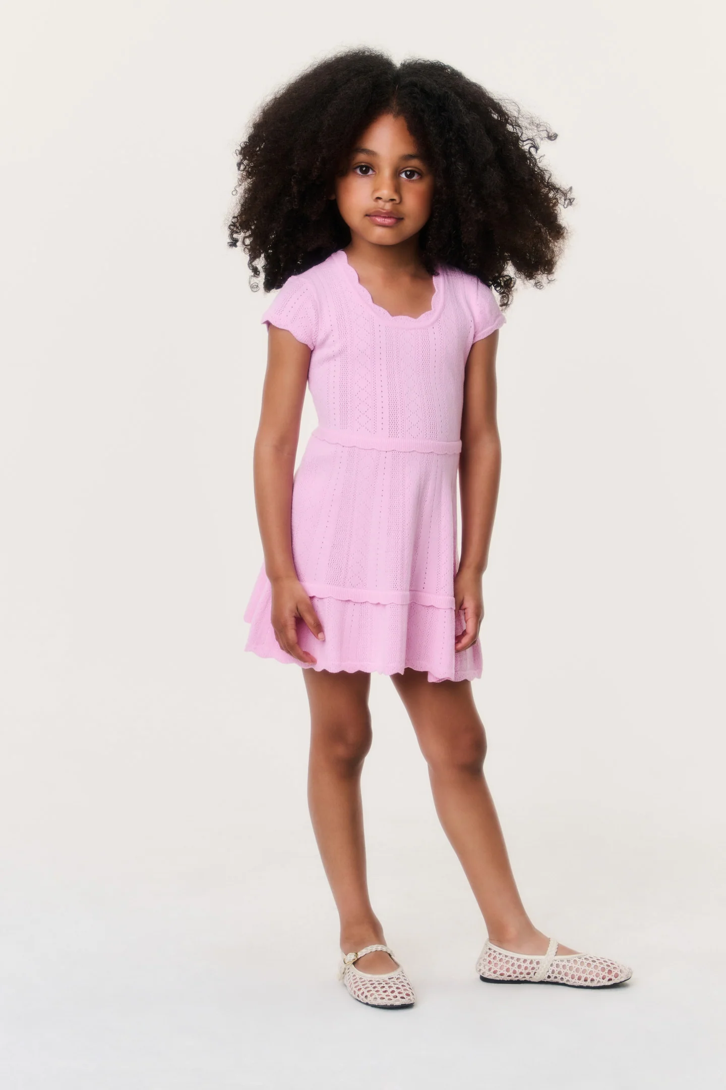 Vestido Mini Pointelle para Meninas Pequenas