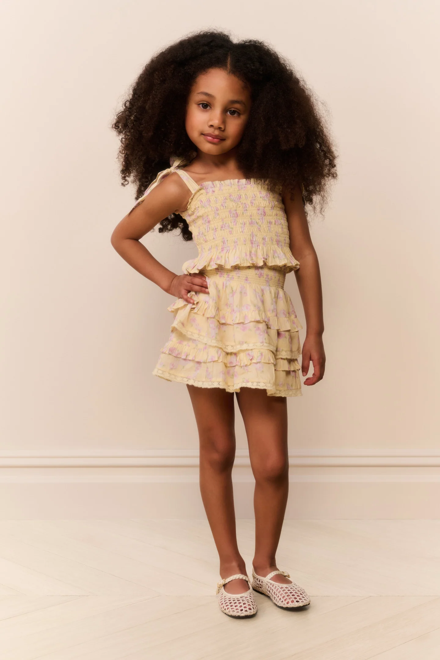 Saia Billie Floral com Estampa de Flores para Meninas Pequenas