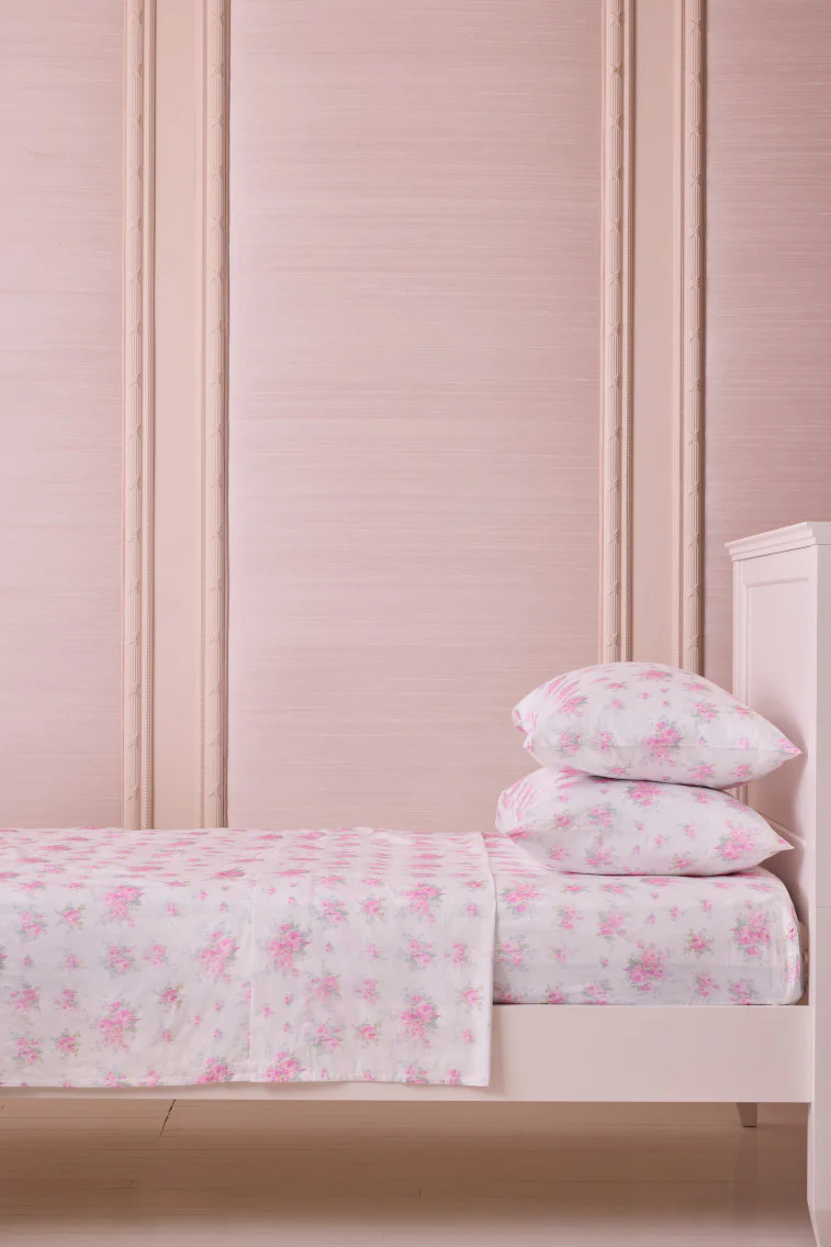 Conjunto de Fitteds de Algodão Sateen Floral