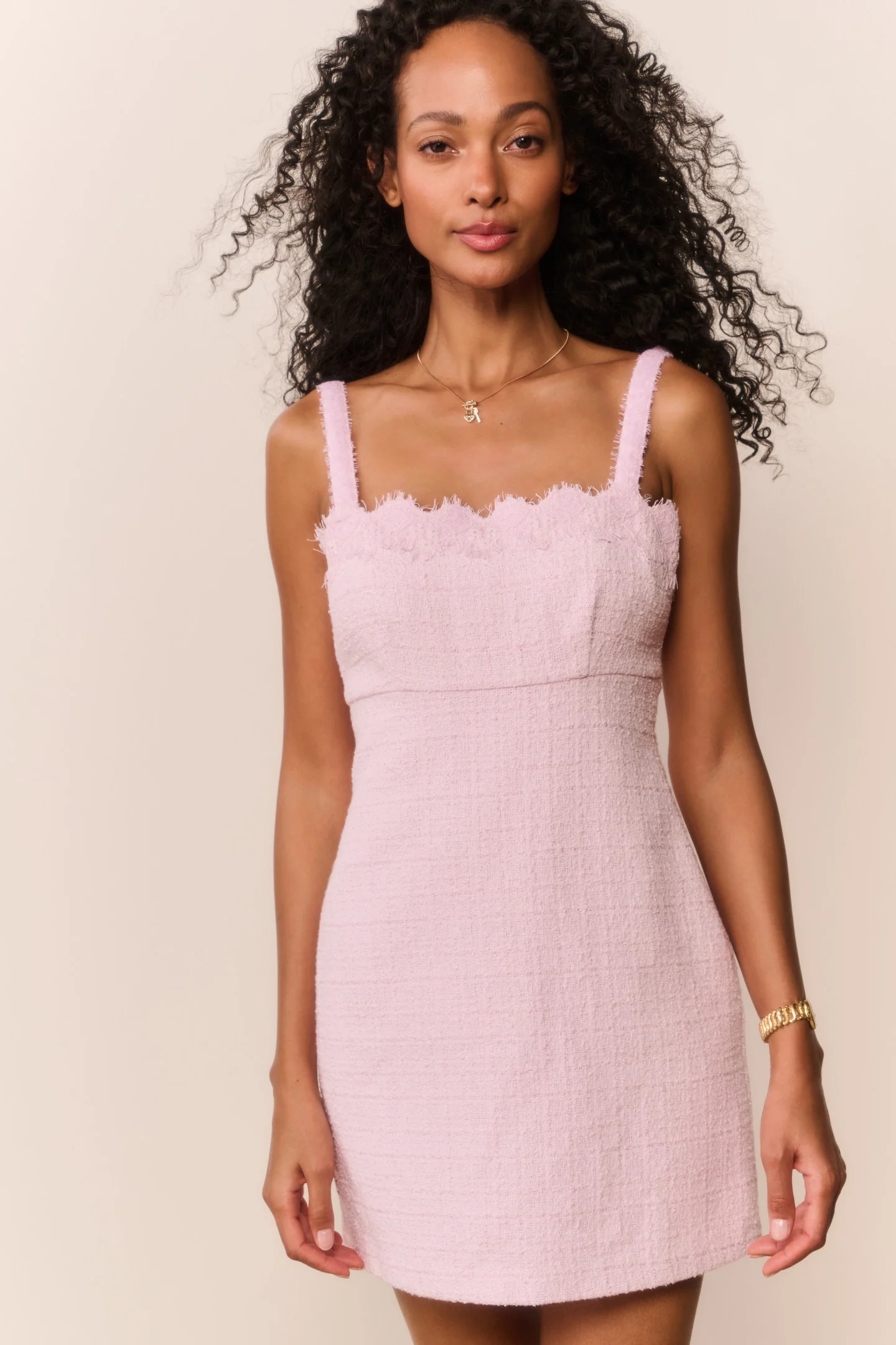 Vestido Mini de Lã com Renda Willamina
