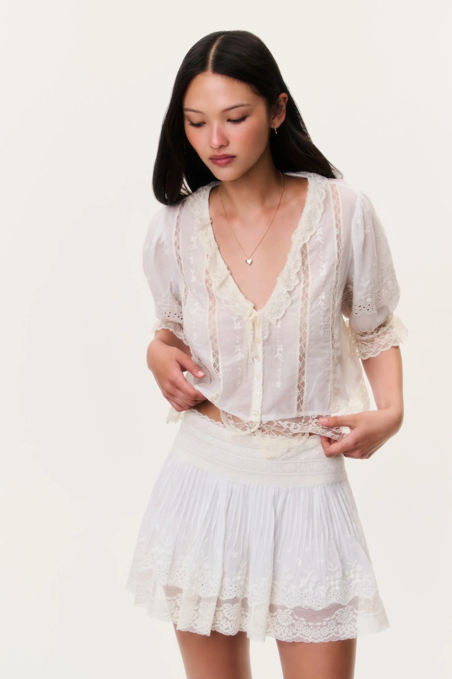 Blusa de Algodão Maurelle com Renda