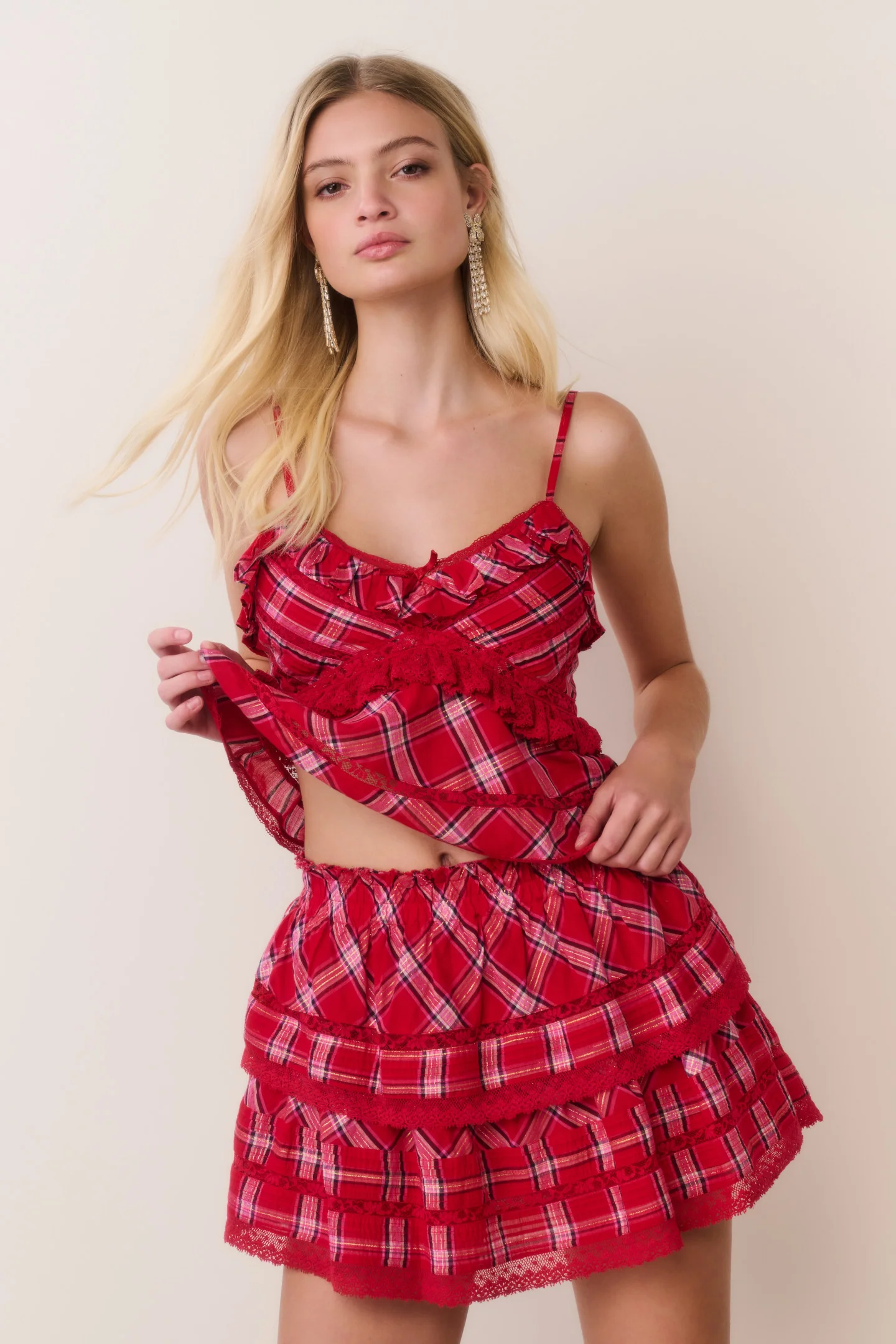 Top Sormina em Algodão com Estampa Tartan Top Sormina em Algodão com Estampa Tartan