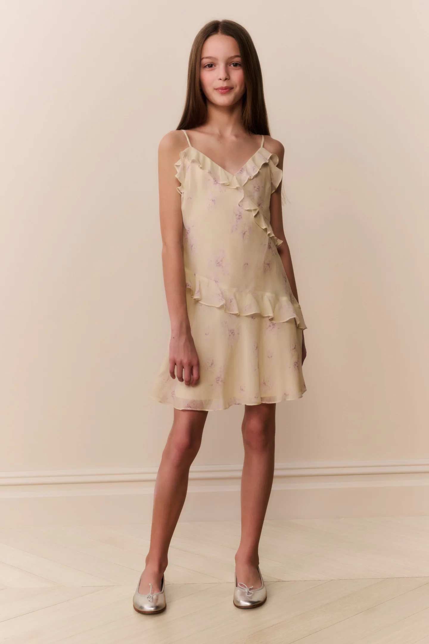 Vestido de Chifon Floral Tween Lomina