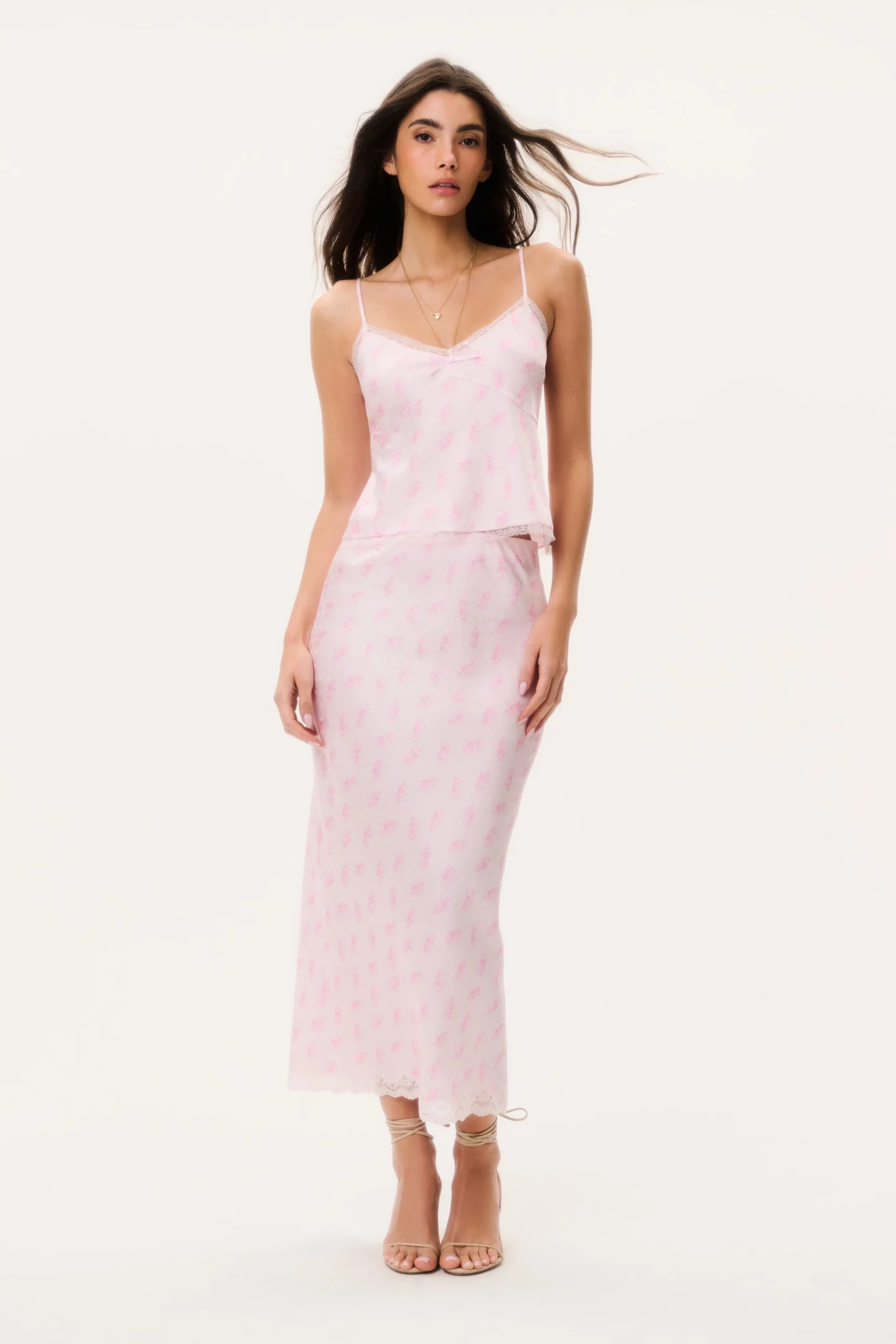 Saia Maxi Floral em Mistura de Seda Castelo