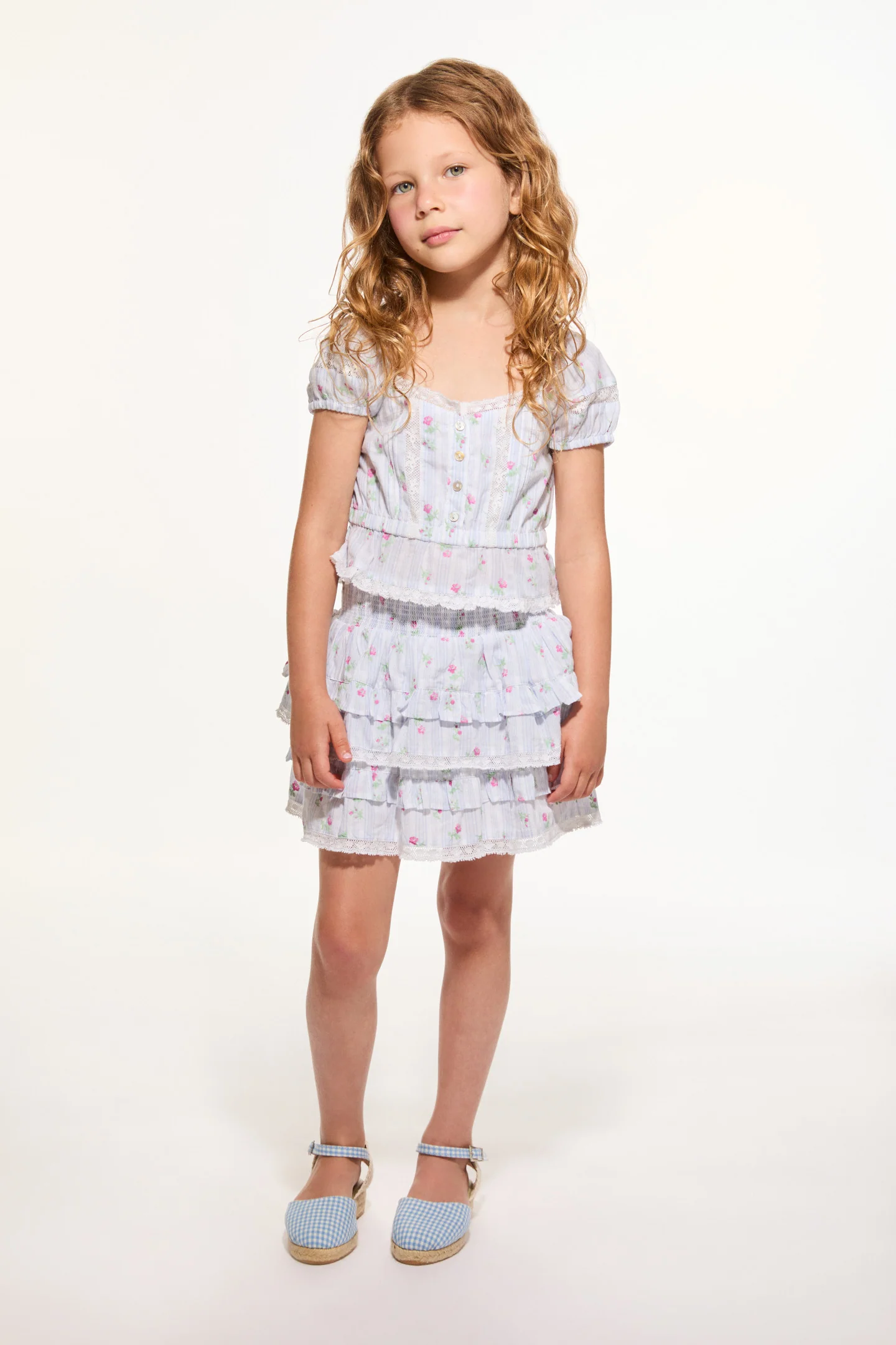 Top Listrado Floral Ottie para Meninas Top Listrado Floral Ottie para Meninas