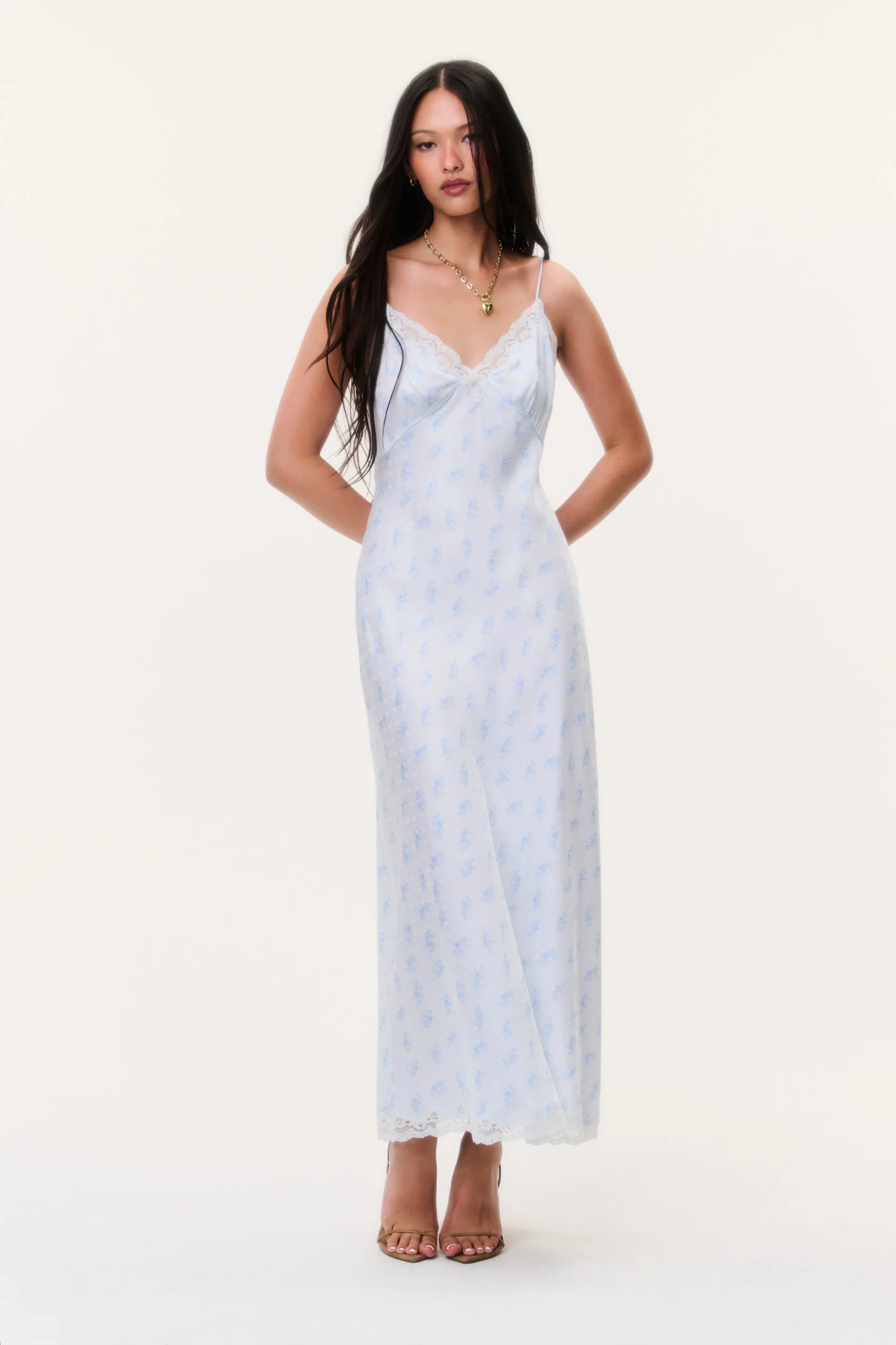 Vestido Maxi de Seda com Mistura Manuela