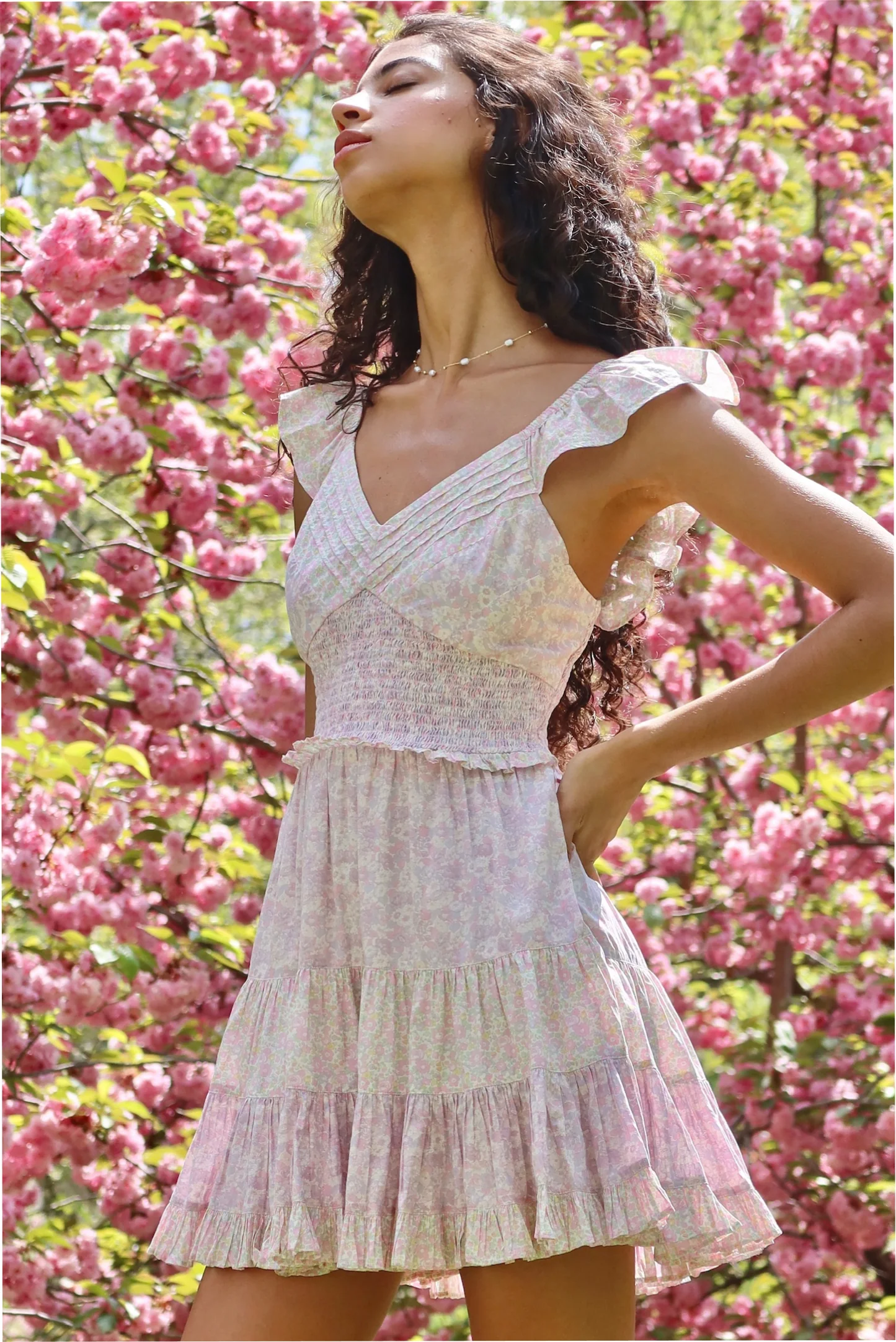 Mini Vestido Preseline Feito com Tecidos Liberty