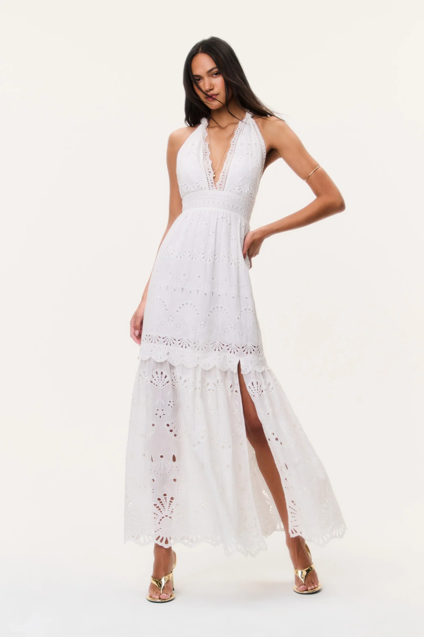 Vestido Maxi Halter com Olhalos Trix