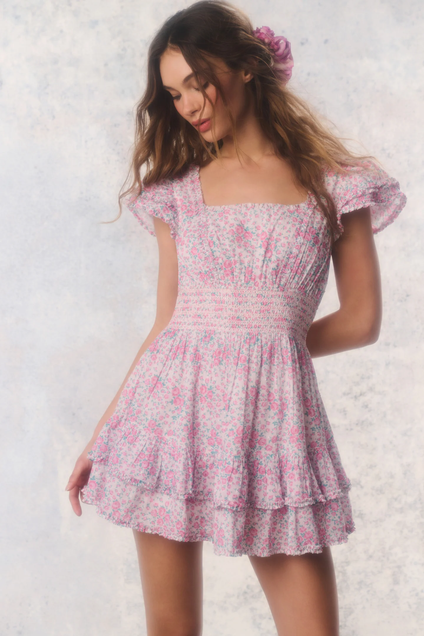 Reedição Vestido Mini de Algodão Floral Stanton Reedição Vestido Mini de Algodão Floral Stanton