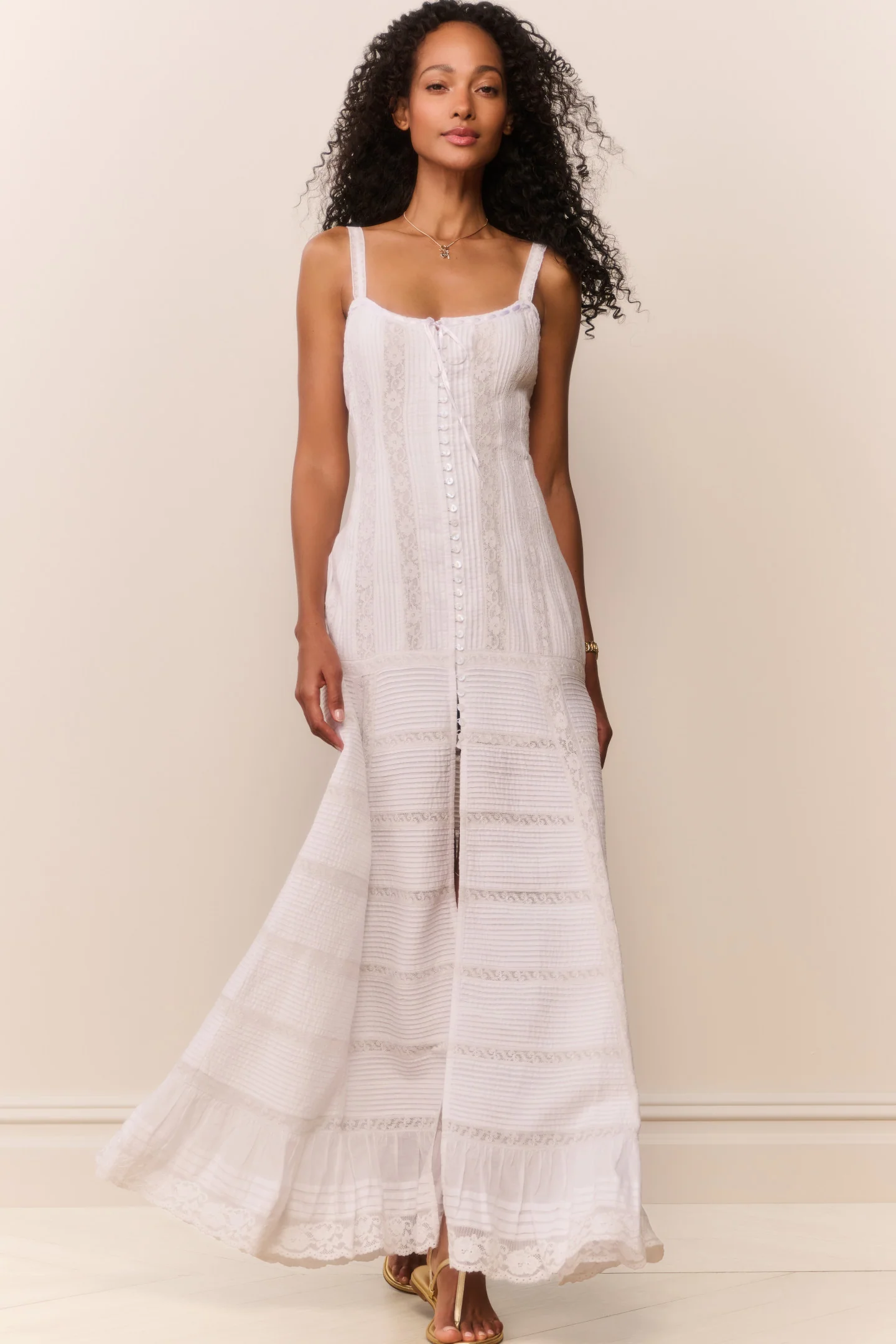 Vestido Maxi Victoriano de Algodão Calyx