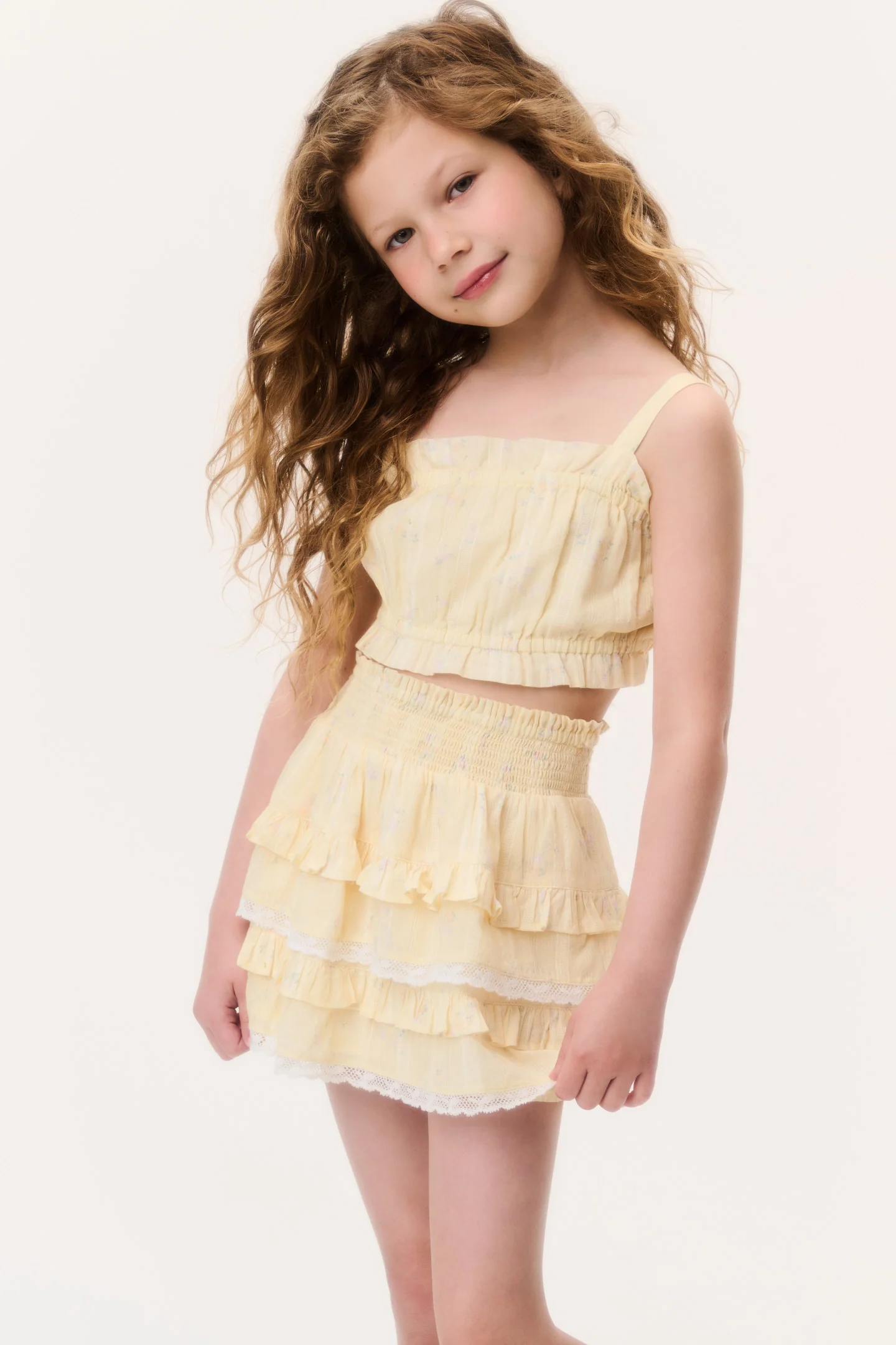 Saia Billie com Estampa Floral Mini para Meninas