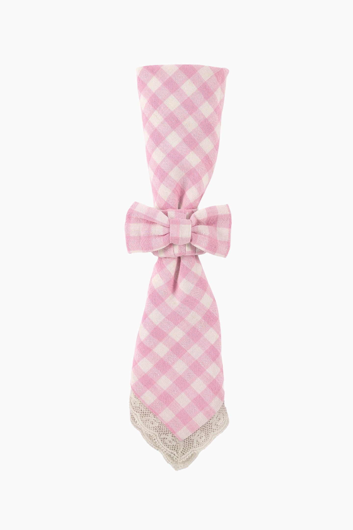 Anéis de Guardanapo de Gingham com Dye em Fio - Conjunto de 4