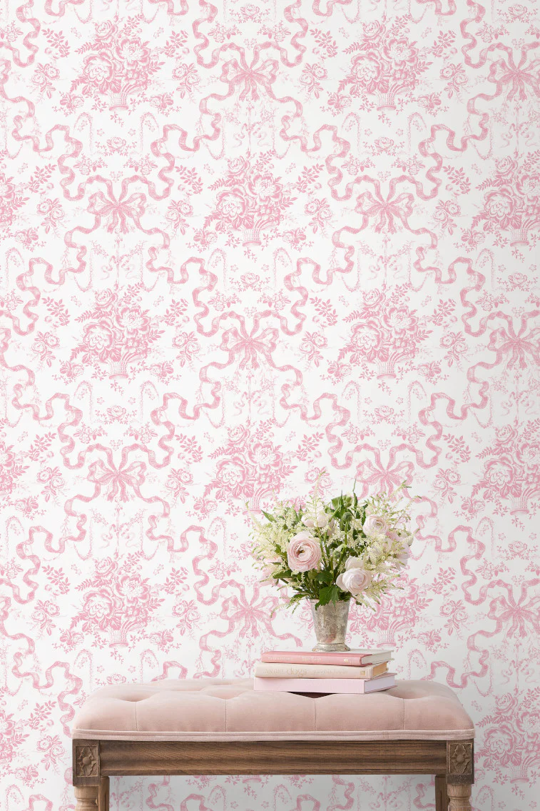 Papel de Parede Fairytale Toile Rosa Pêssego