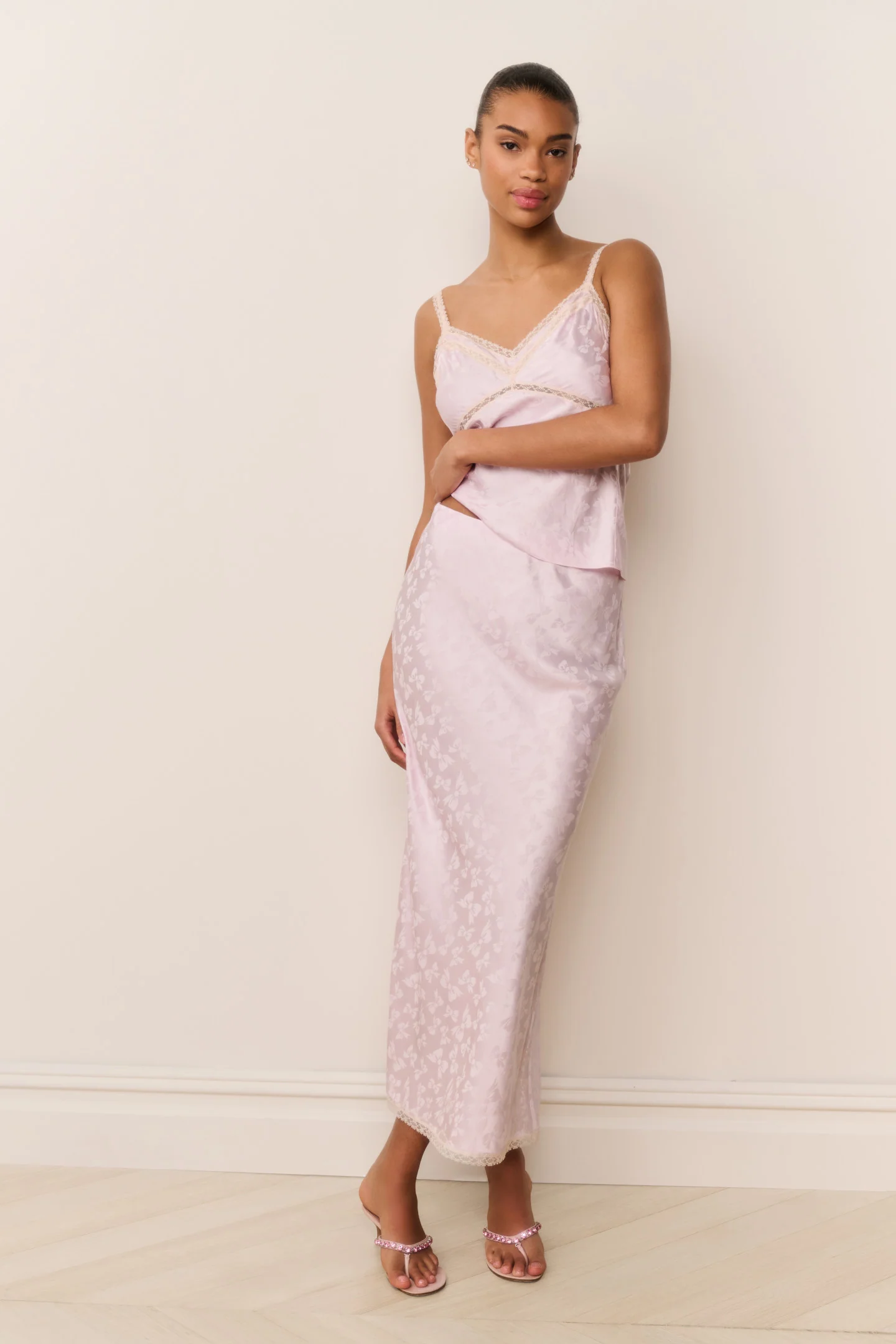 Saia Maxi Jacquard com Nó em Seda Kalo