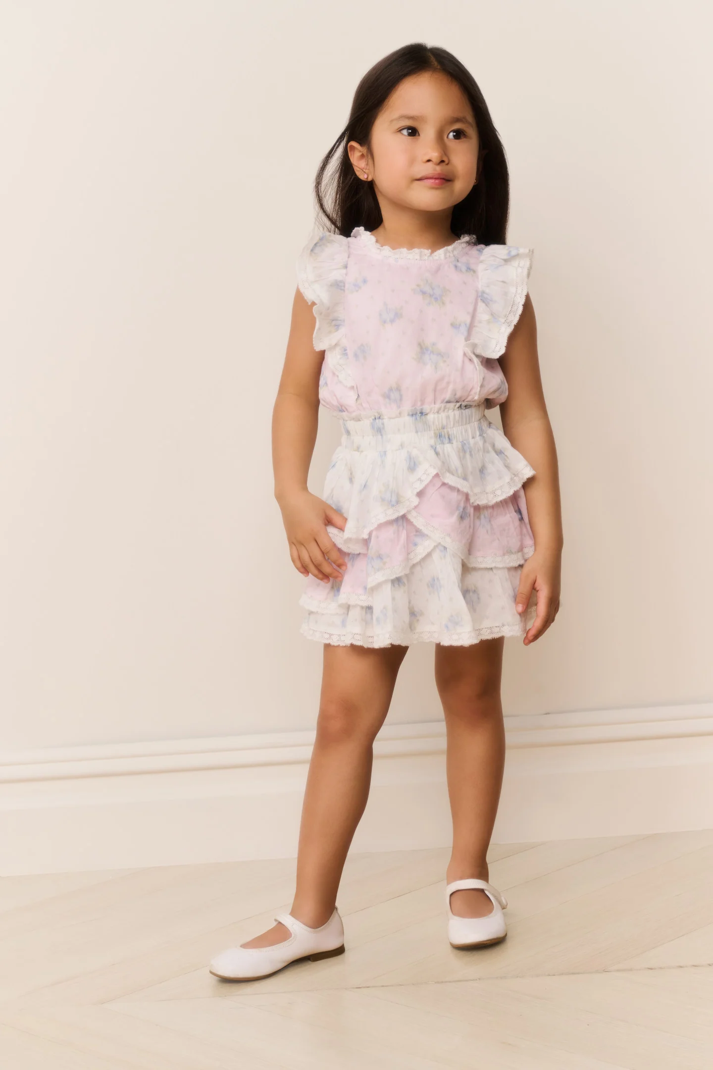 Vestido Estampado Misturado para Meninas Pequenas Decker