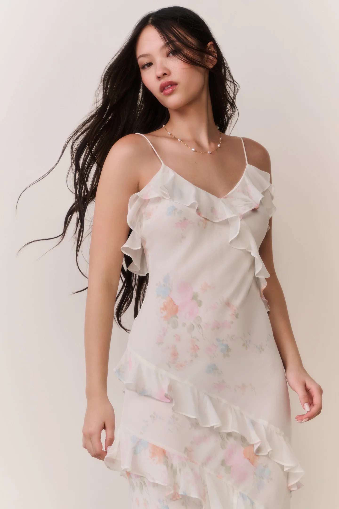 Vestido Longo Maxi com Estampa de Laço Floral Rialto