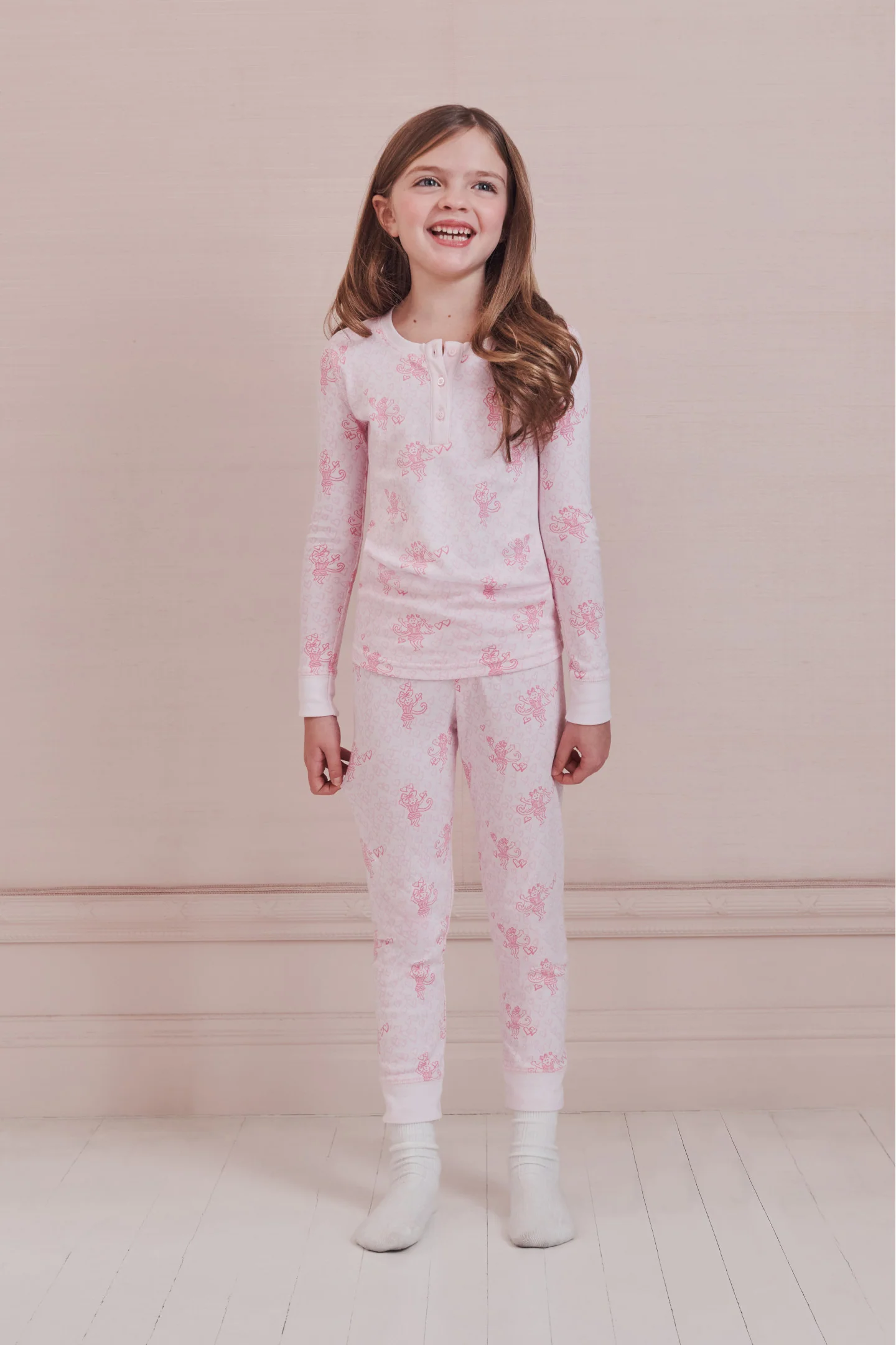 LoveShackFancy x Roller Rabbit Kids Hearts Juniper Pijama