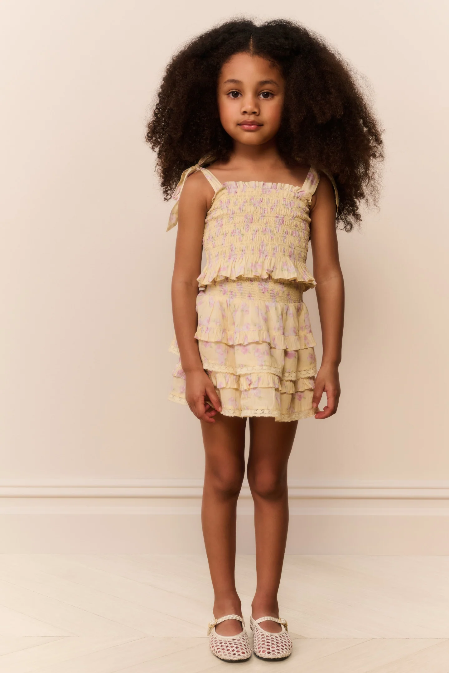Saia Billie Floral com Estampa de Flores para Meninas Pequenas