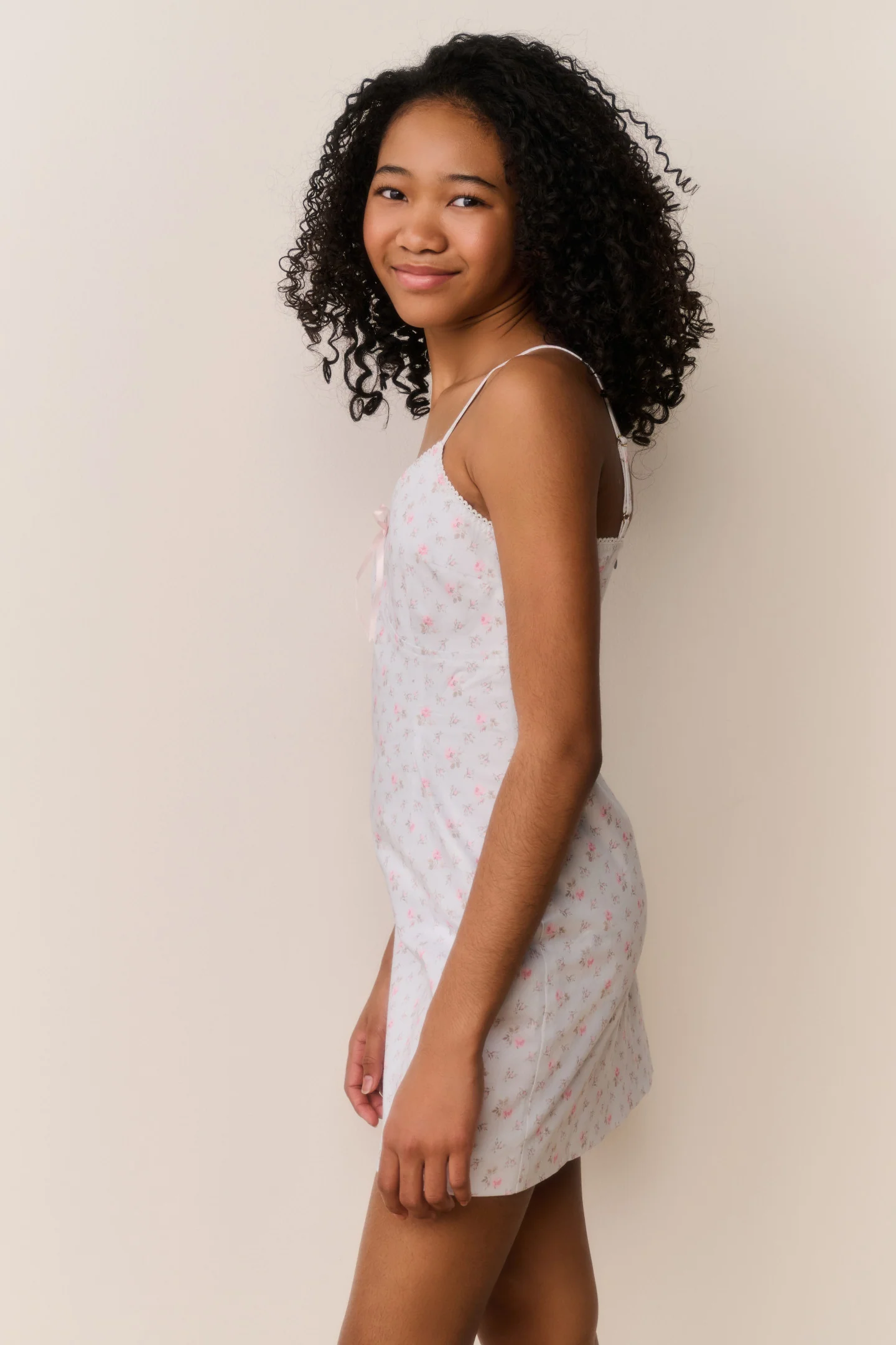 Vestido Mini de Algodão Floral Tween Velasca