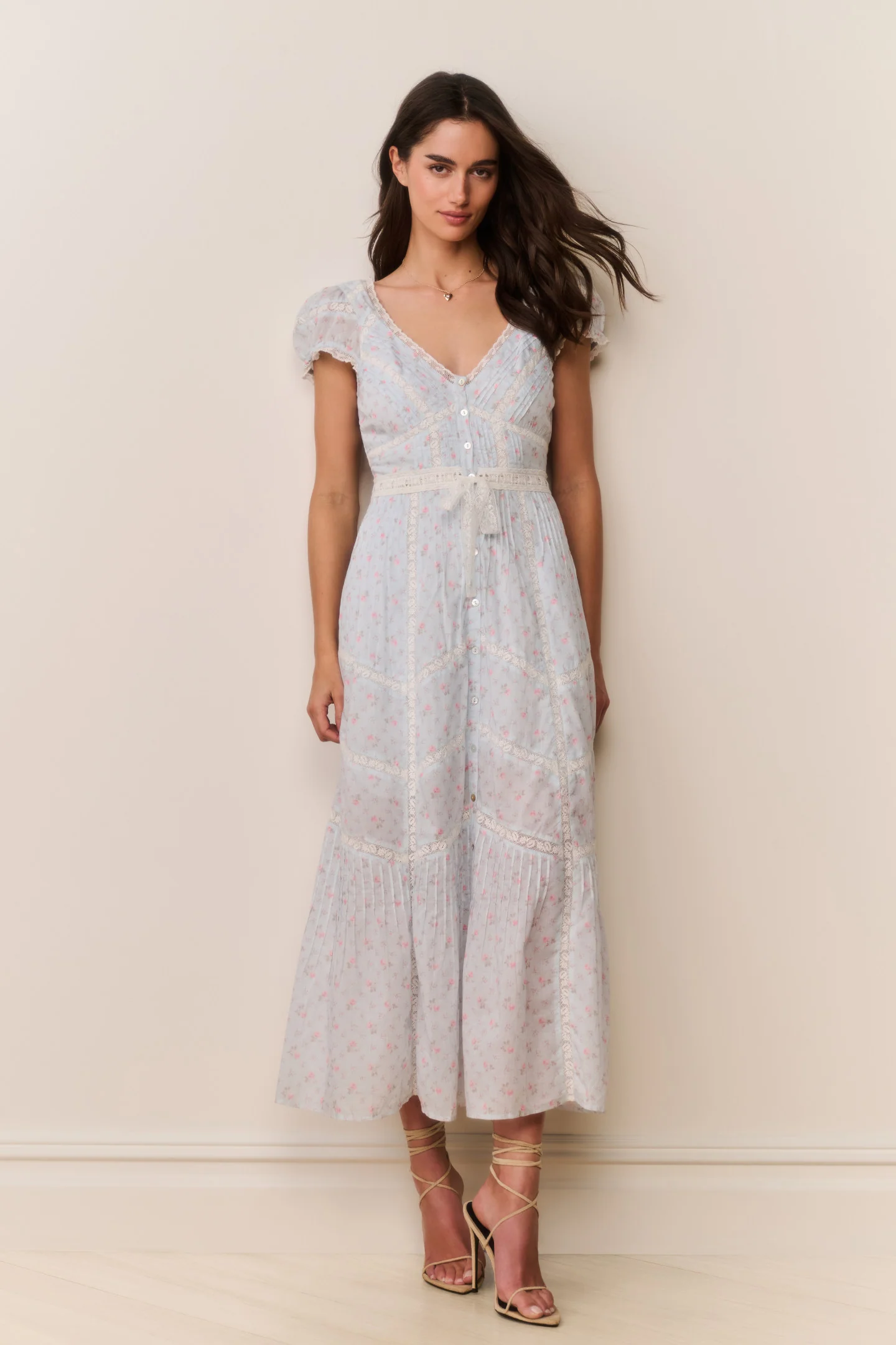 Vestido Midi de Algodão Floral Aurela