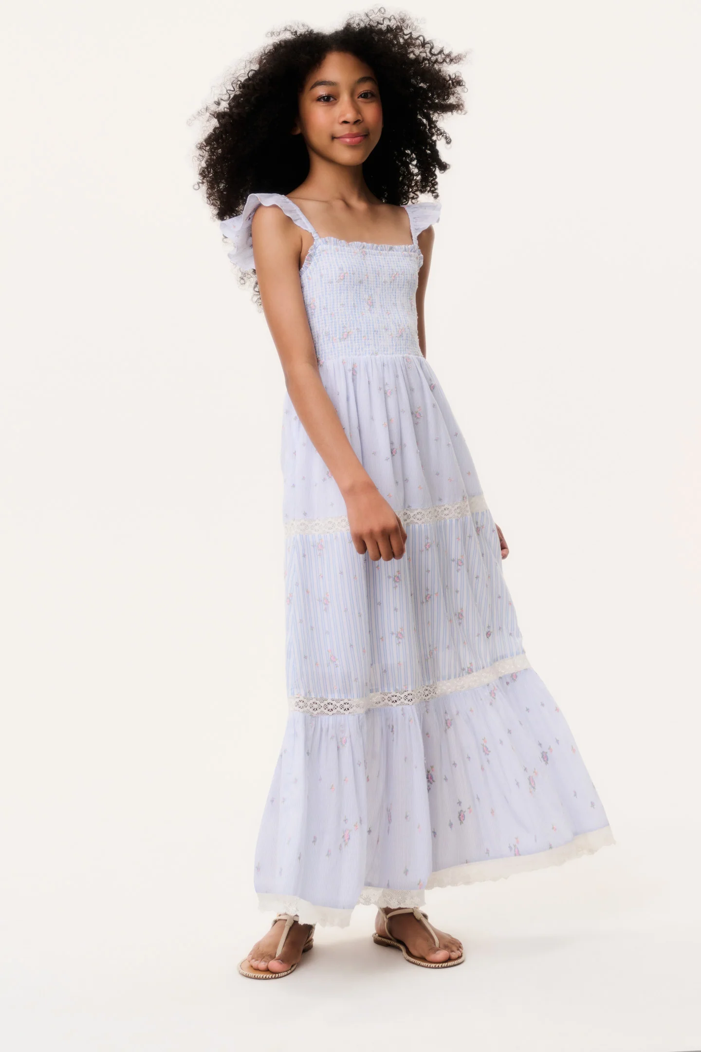 Vestido Floral Listrado Tween Rhiannon