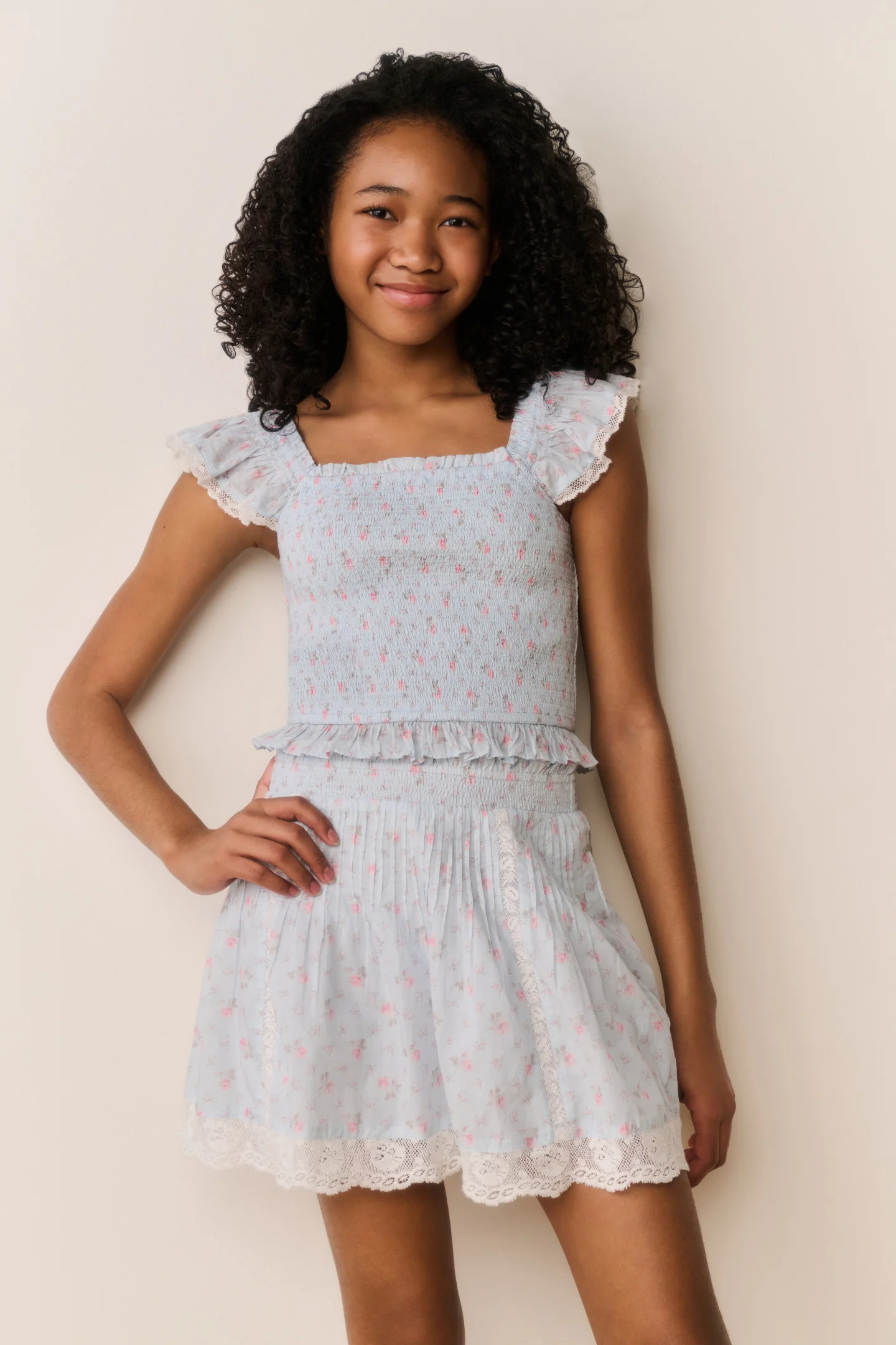 Saia de Algodão Floral Tween Solena
