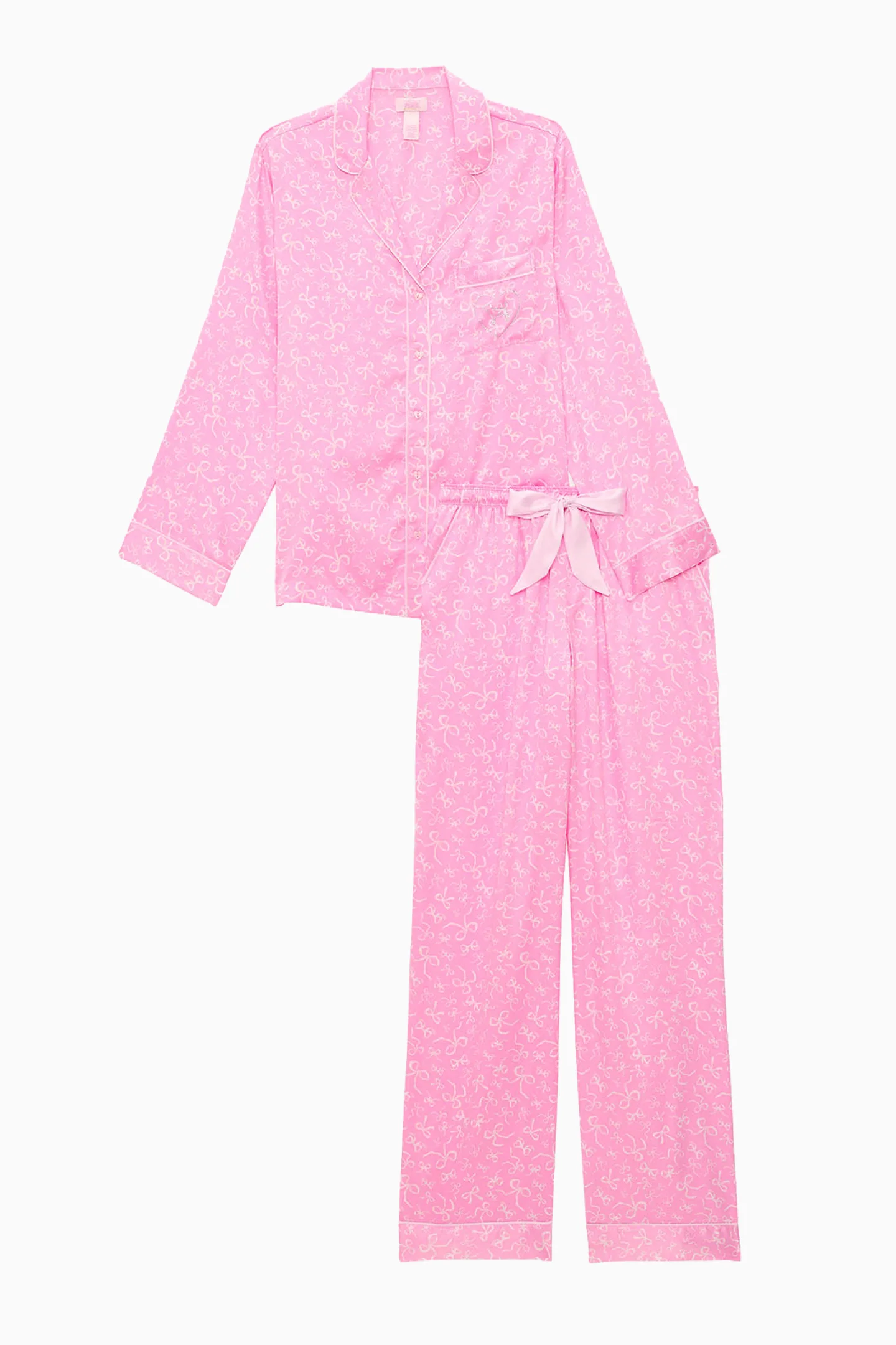 Conjunto de Pijama de Seda PINK x LoveShackFancy