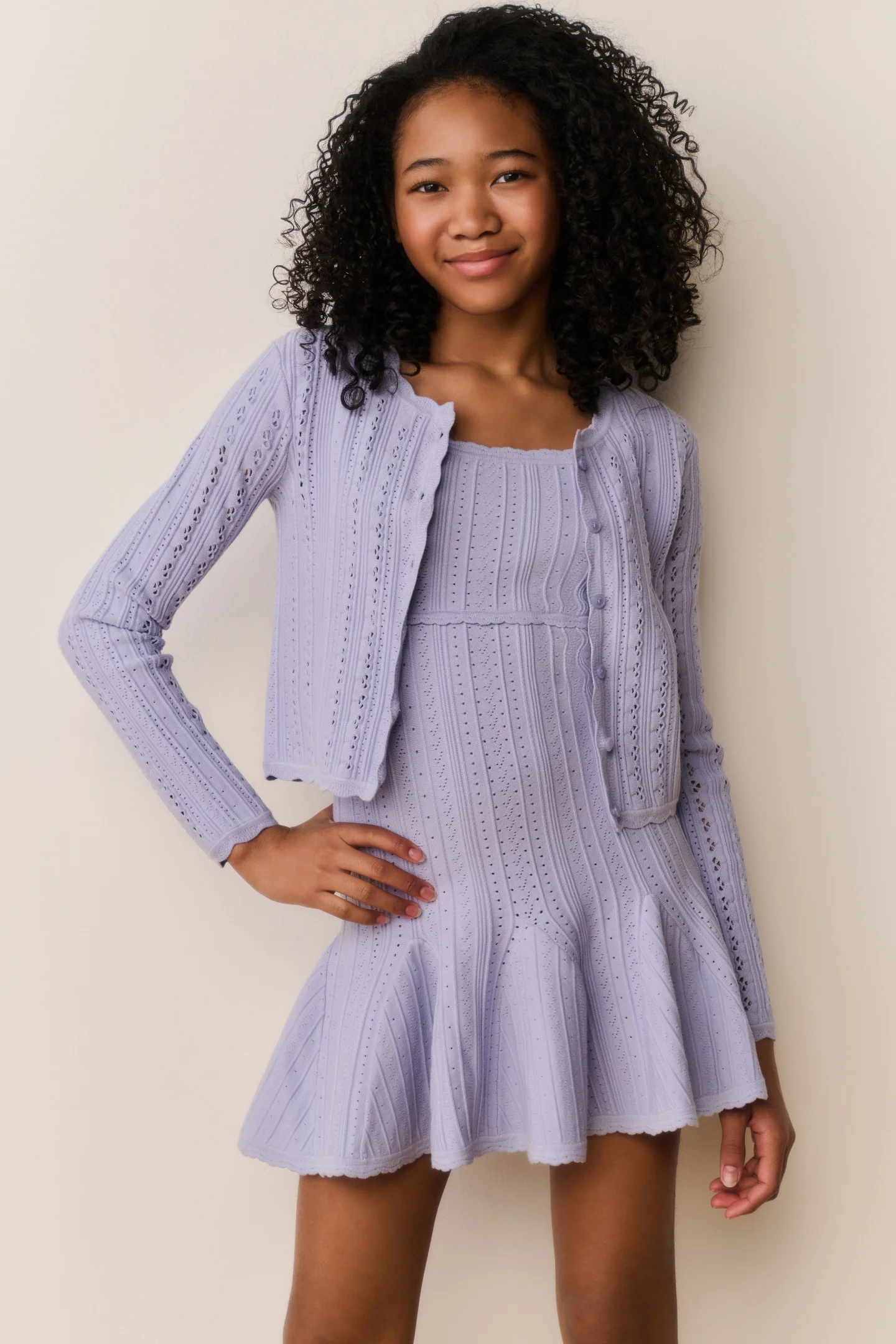 Cardigã Tween Emlynn Stretch Pointelle