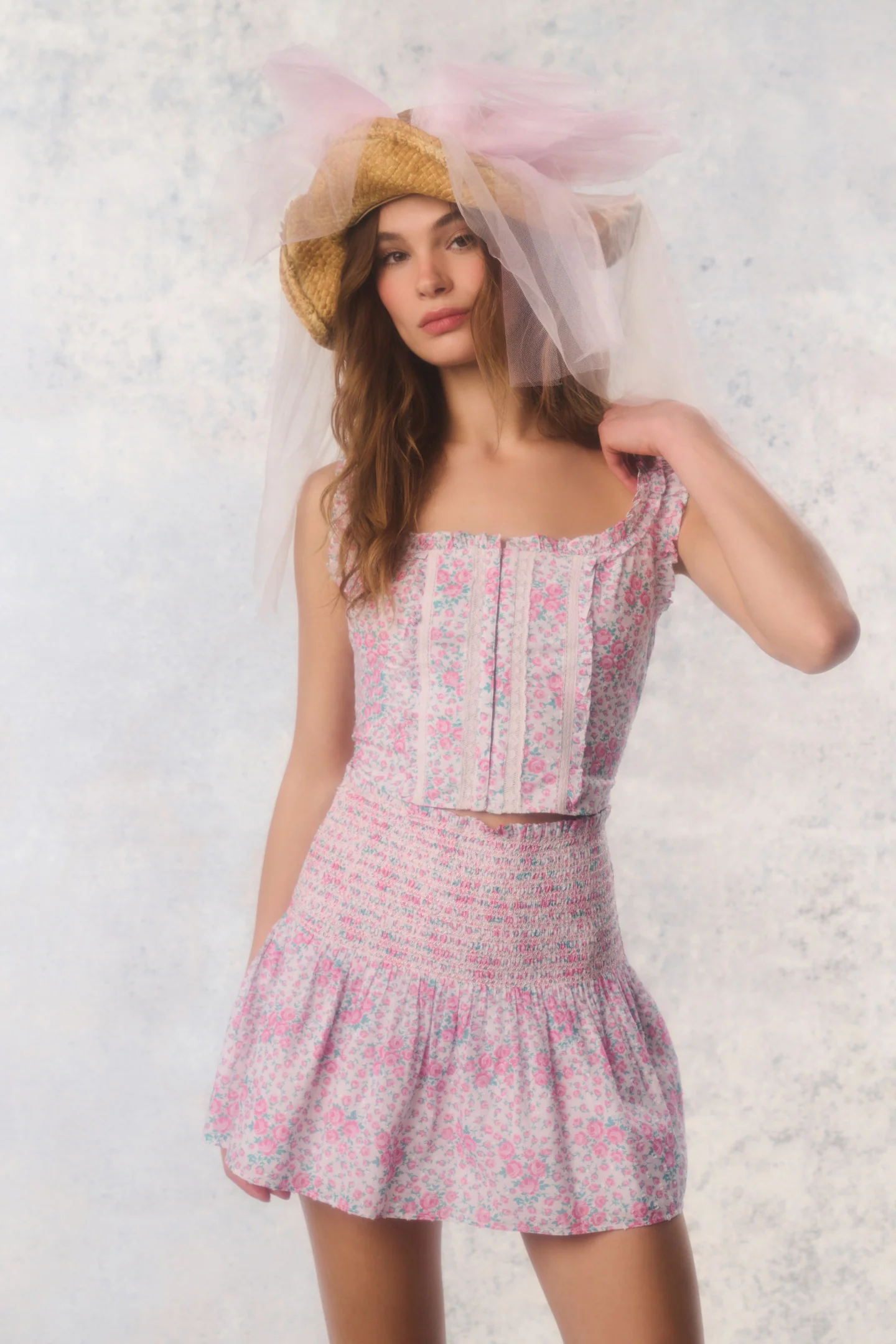 Saia Mini de Algodão com Estampa Floral Misty - Reedição