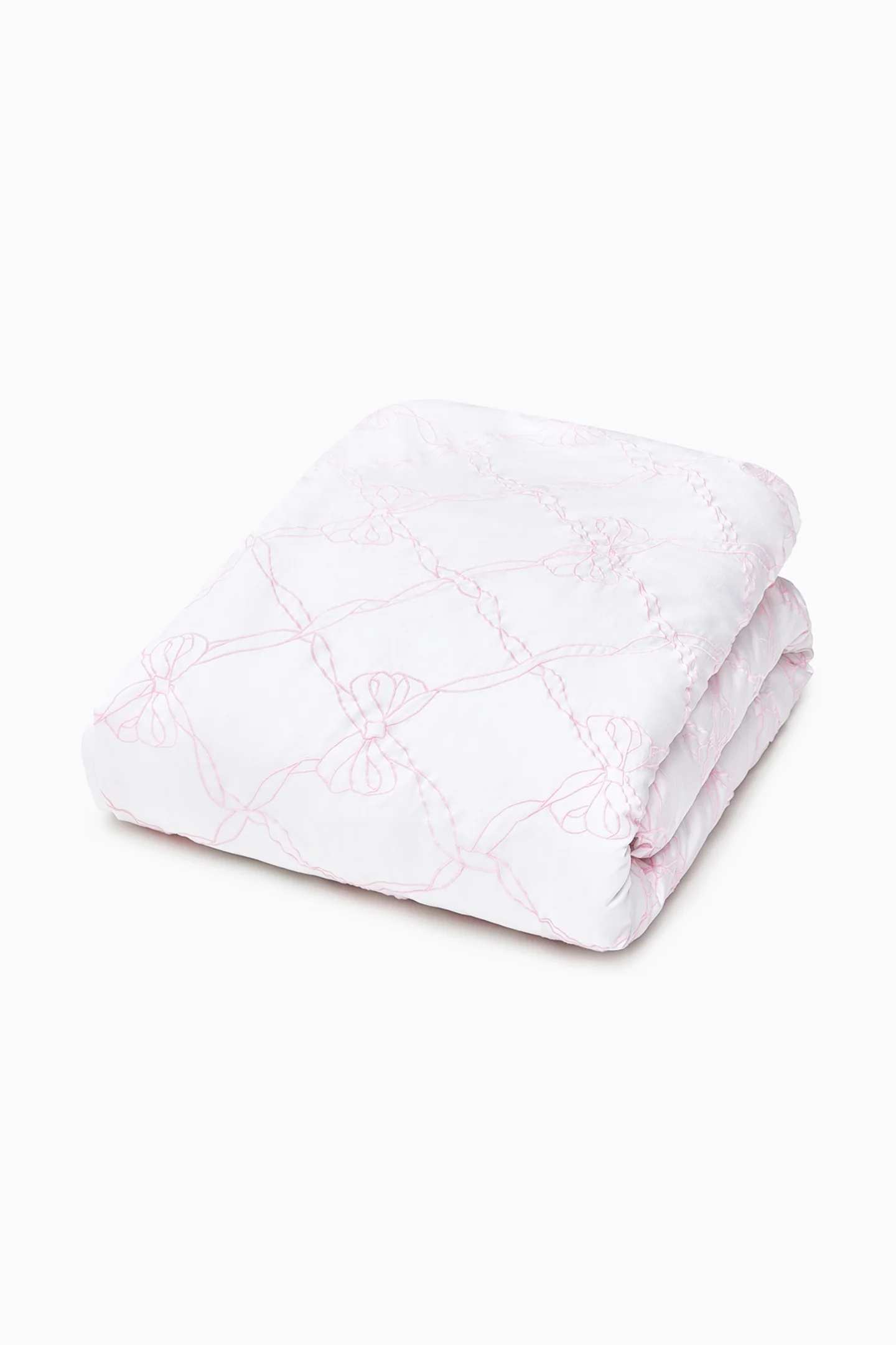 Conjunto de Colcha com Laço de Jardim e Laço Bordado