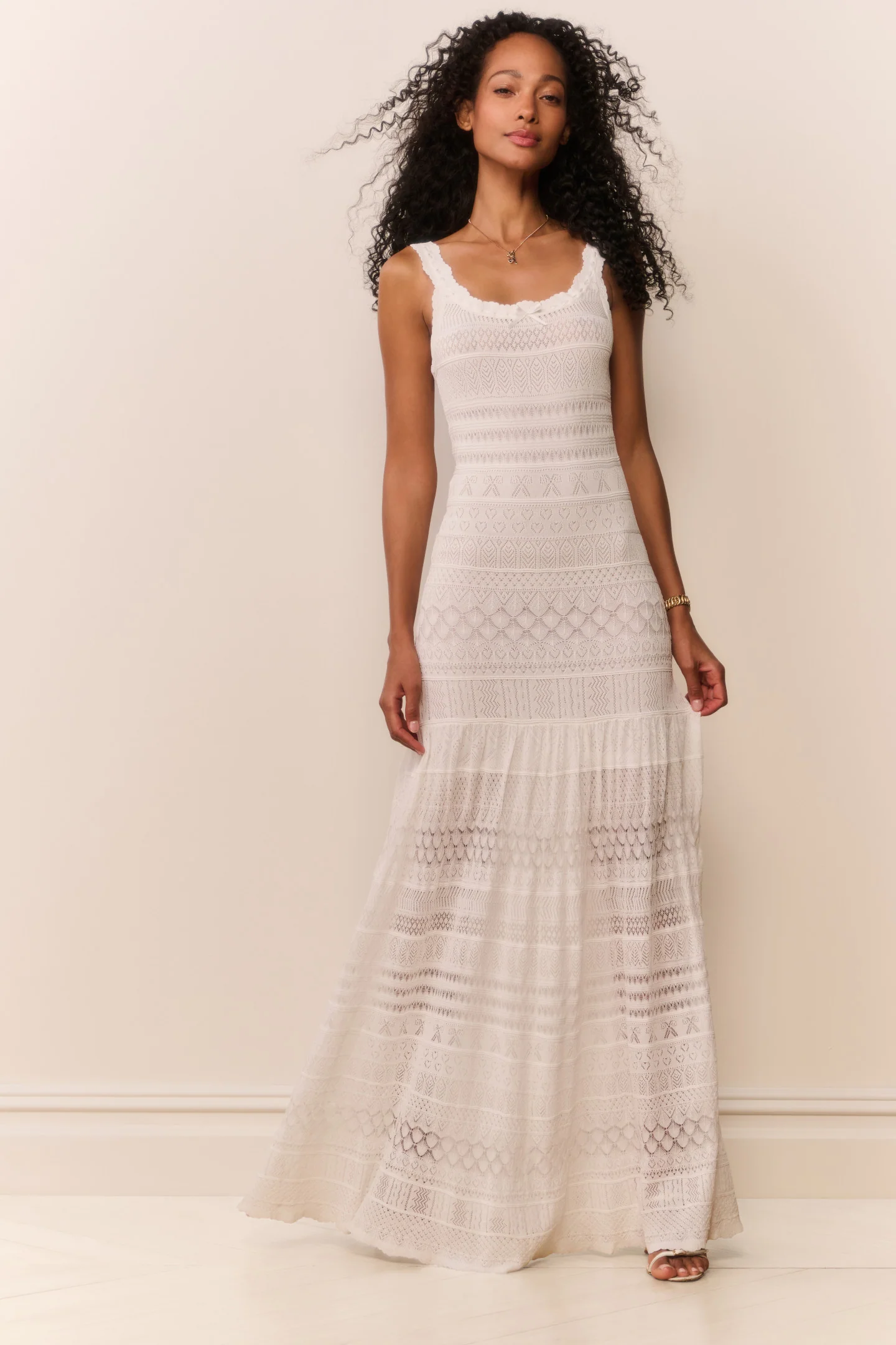 Vestido Maxi Fine Pointelle Solene
