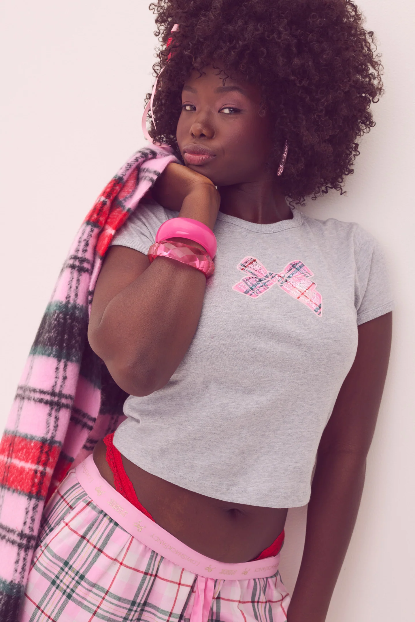 PINK x LoveShackFancy Camiseta de Bebê de Algodão