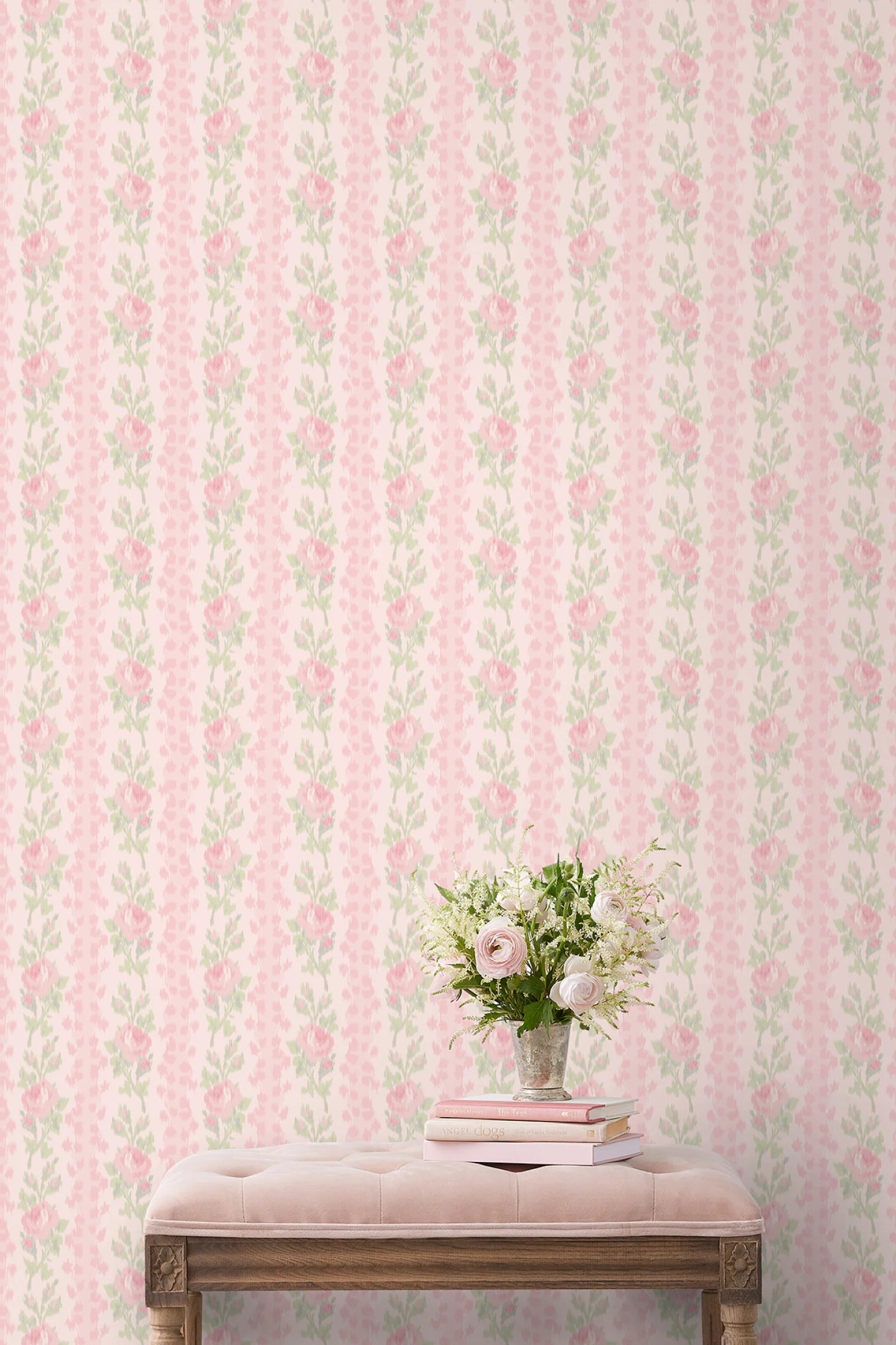 Papel de Parede Padrão Macaroon de Morango